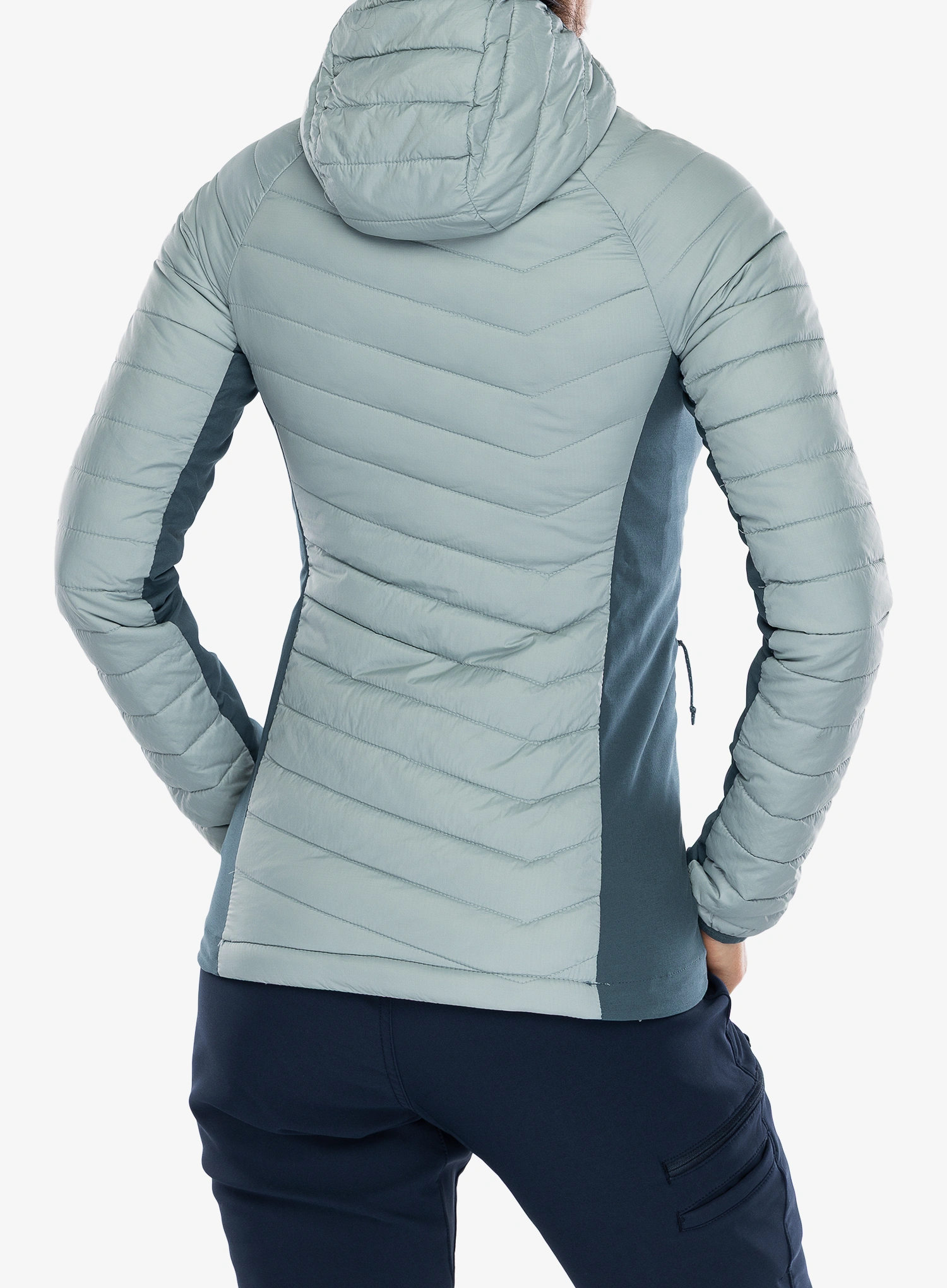Bunda dámska Columbia Powder Pass II Hybrid Hooded Jacket - crushed blue/everblue
