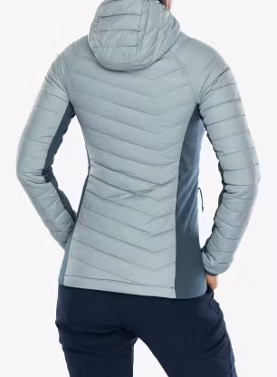 Bunda dámska Columbia Powder Pass II Hybrid Hooded Jacket - crushed blue/everblue