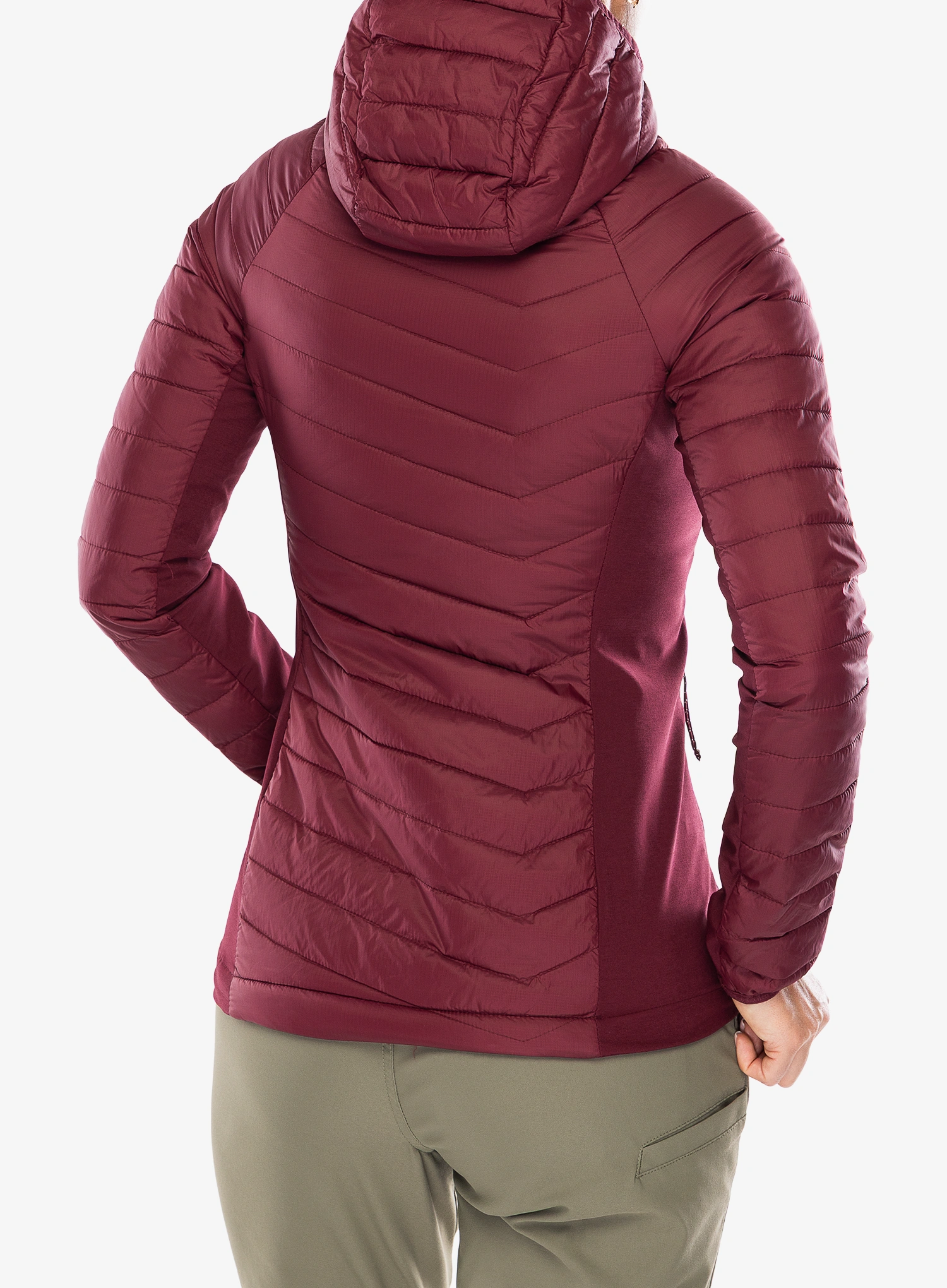 Bunda dámska Columbia Powder Pass II Hybrid Hooded Jacket - rich wine