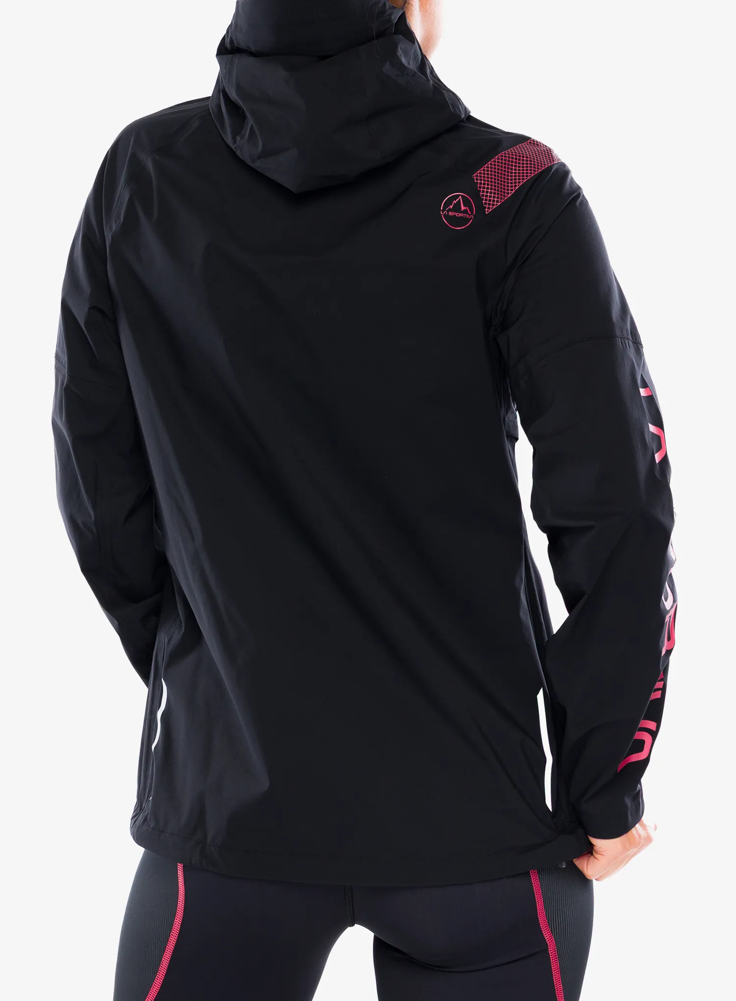 Bežecká bunda dámska La Sportiva Pocketshell Jacket - black/hibiscus