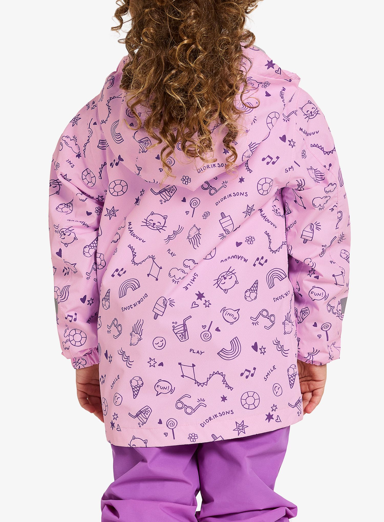 Dievčenská bunda Didriksons Norma Print Jacket 3 - doodle orchid pink