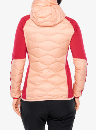 Dámska hybridná bunda dámska Peak Performance Helium Down Hybrid Hood - peach fuzz/tech burgundy