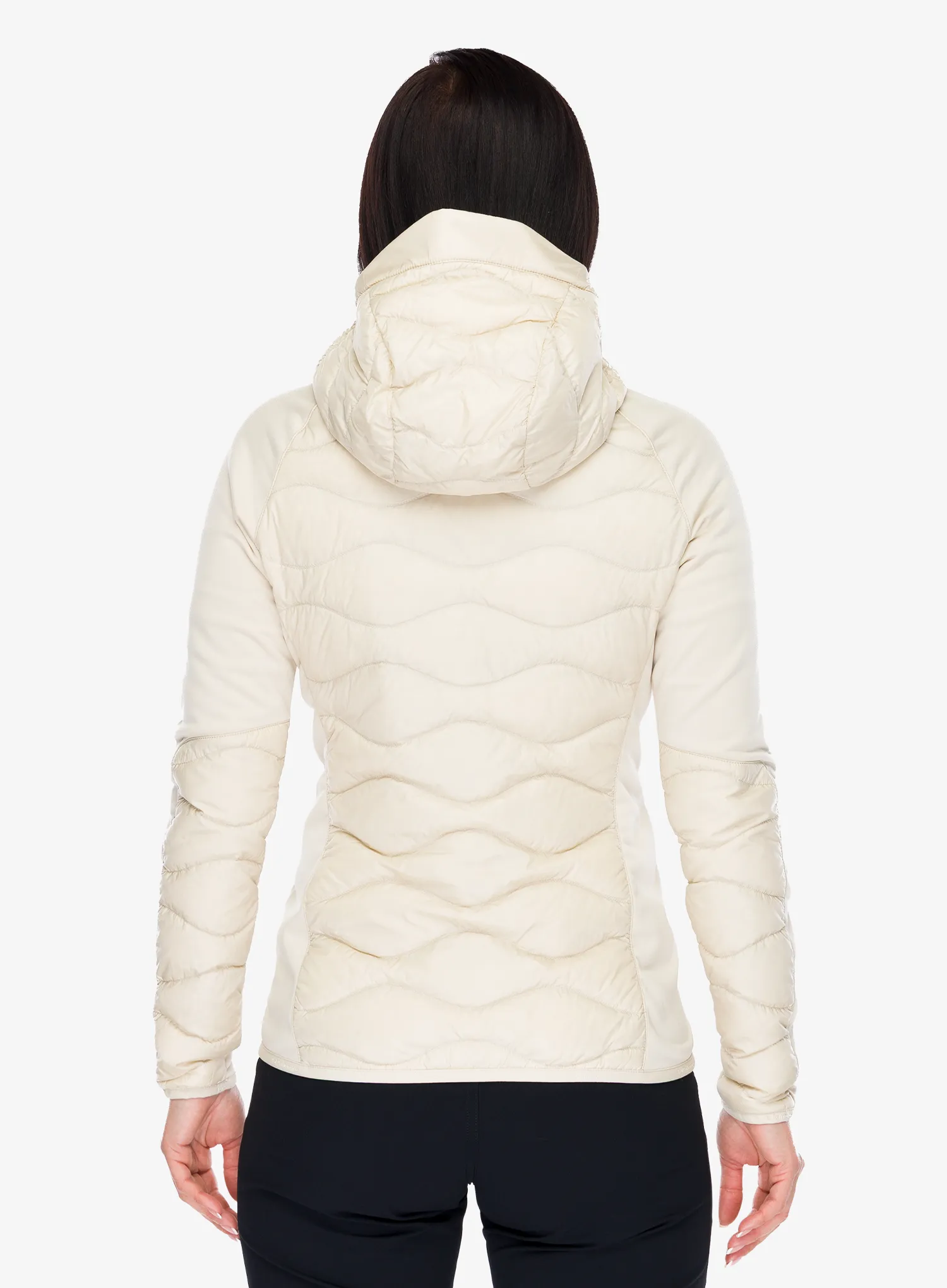 Dámska hybridná bunda dámska Peak Performance Helium Down Hybrid Hood - sand fog