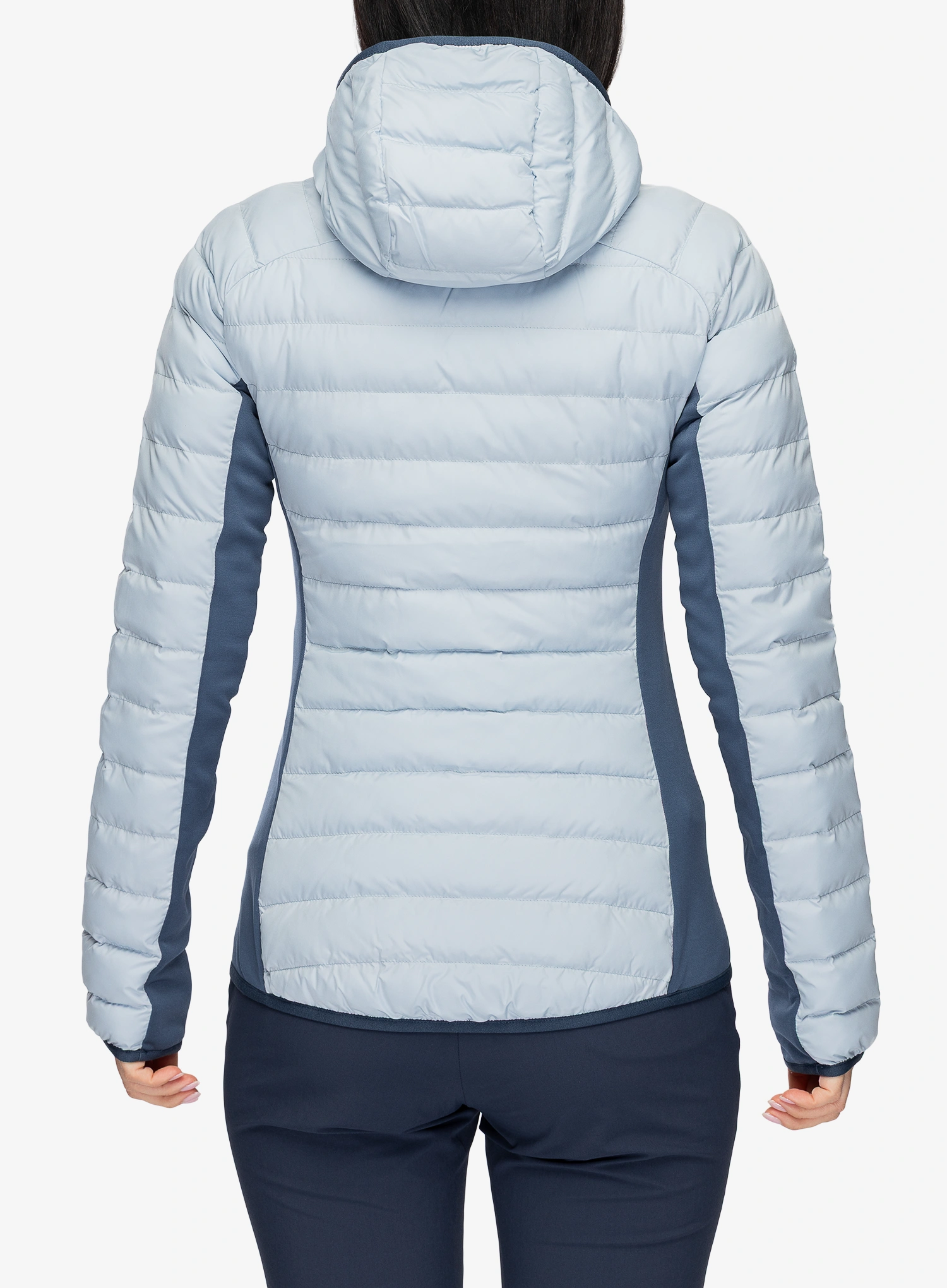 Zateplená bunda dámska Millet Fitz Roy Warm Hoodie - iceberg/dark denim