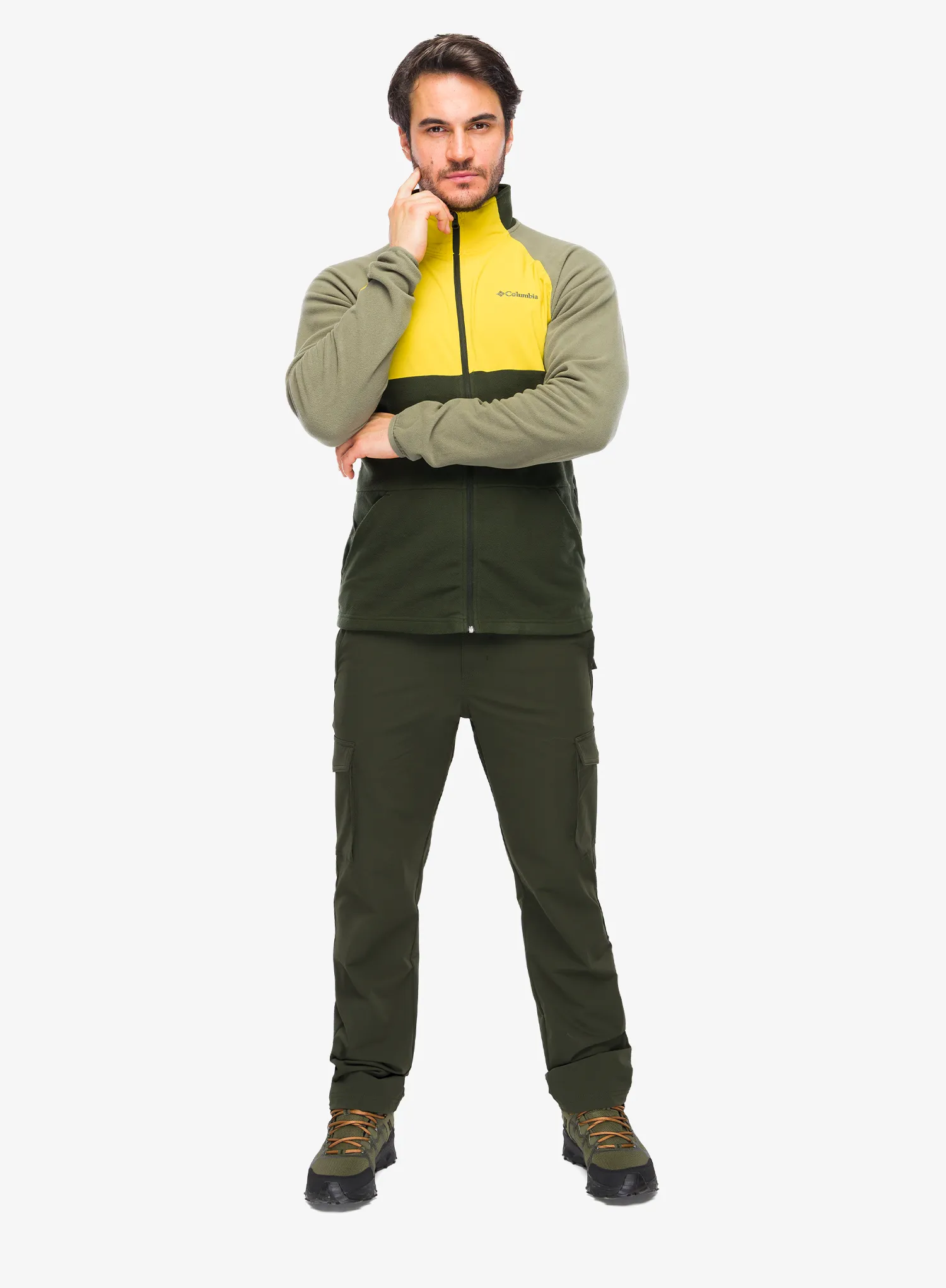Flísová bunda Columbia Vital Valley LW Fleece - stone green/greenscape/a.moss