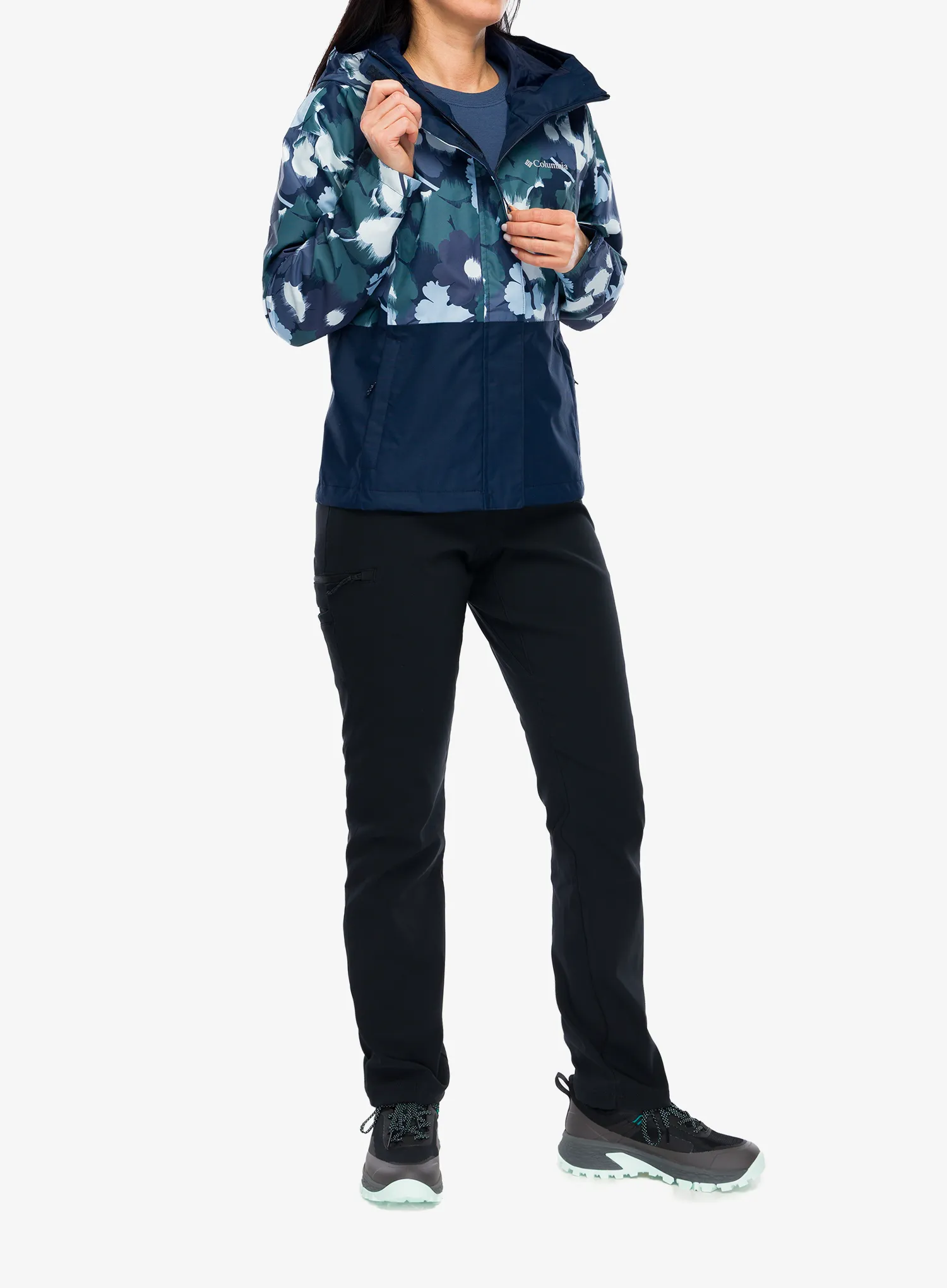 Nepremokavá bunda dámska Columbia Hikebound Printed Jacket - collegiate navy/coll navy