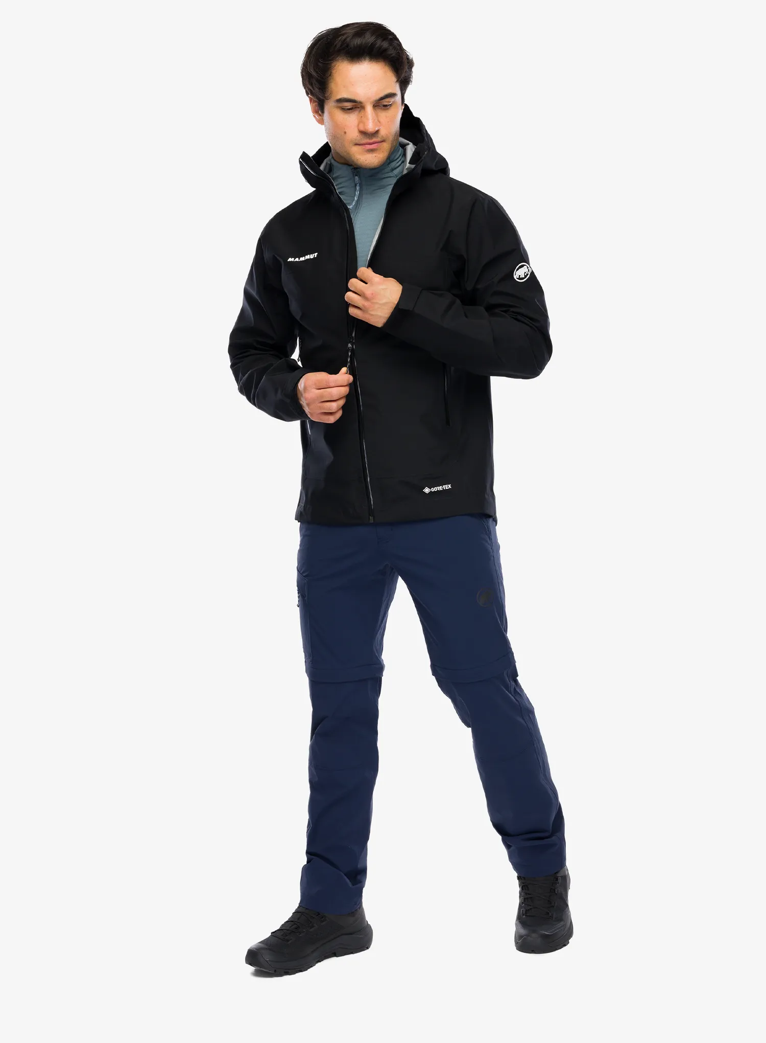 Nepremokavá bunda Mammut Crater Light HS Hooded Jacket - black