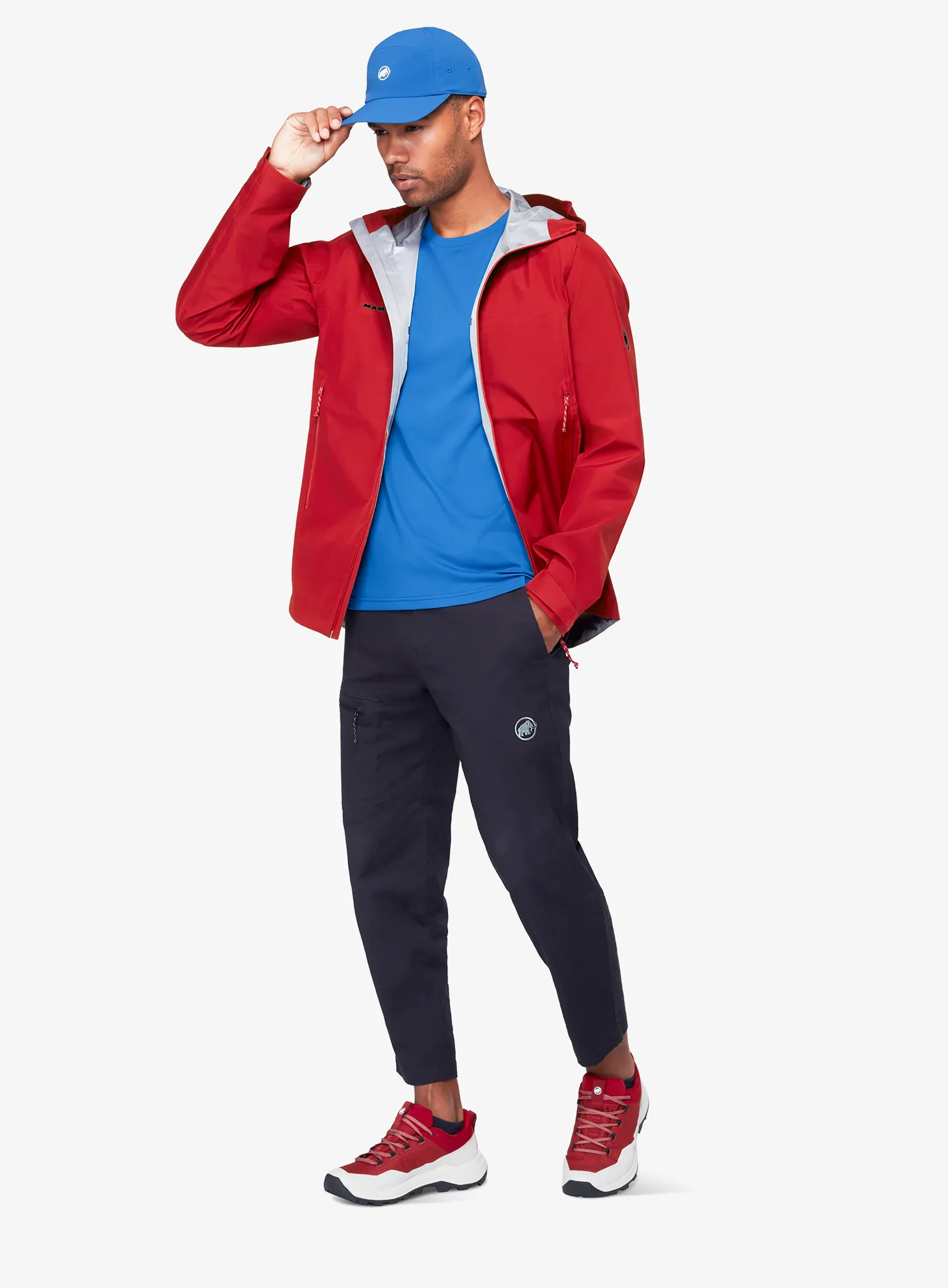 Nepremokavá bunda Mammut Crater Light HS Hooded Jacket - dark mammut red