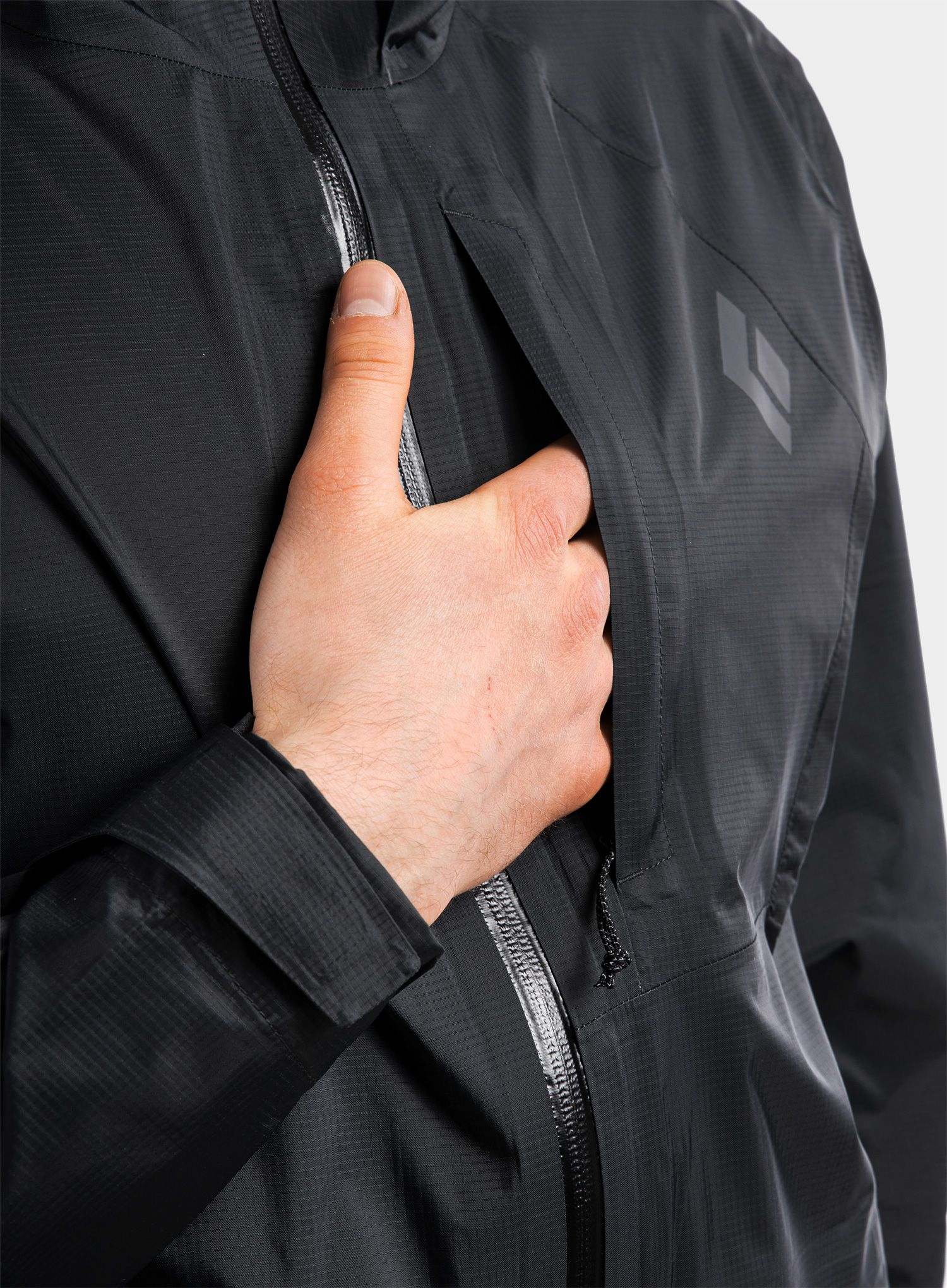 Bunda do dažďa Black Diamond Treeline Rain Shell - black