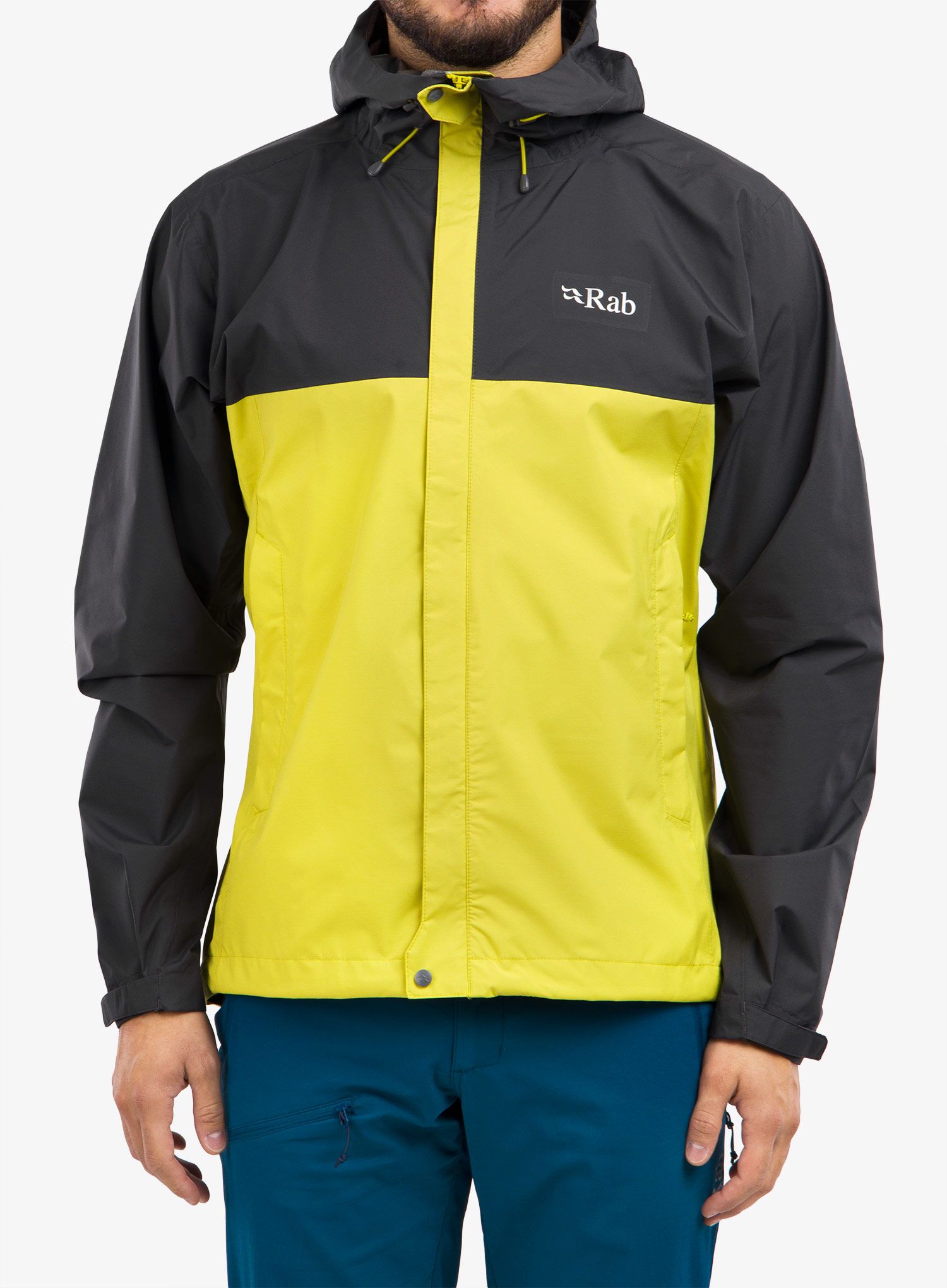 Bunda do dažďa Rab Downpour Eco Jacket - graphene/zest