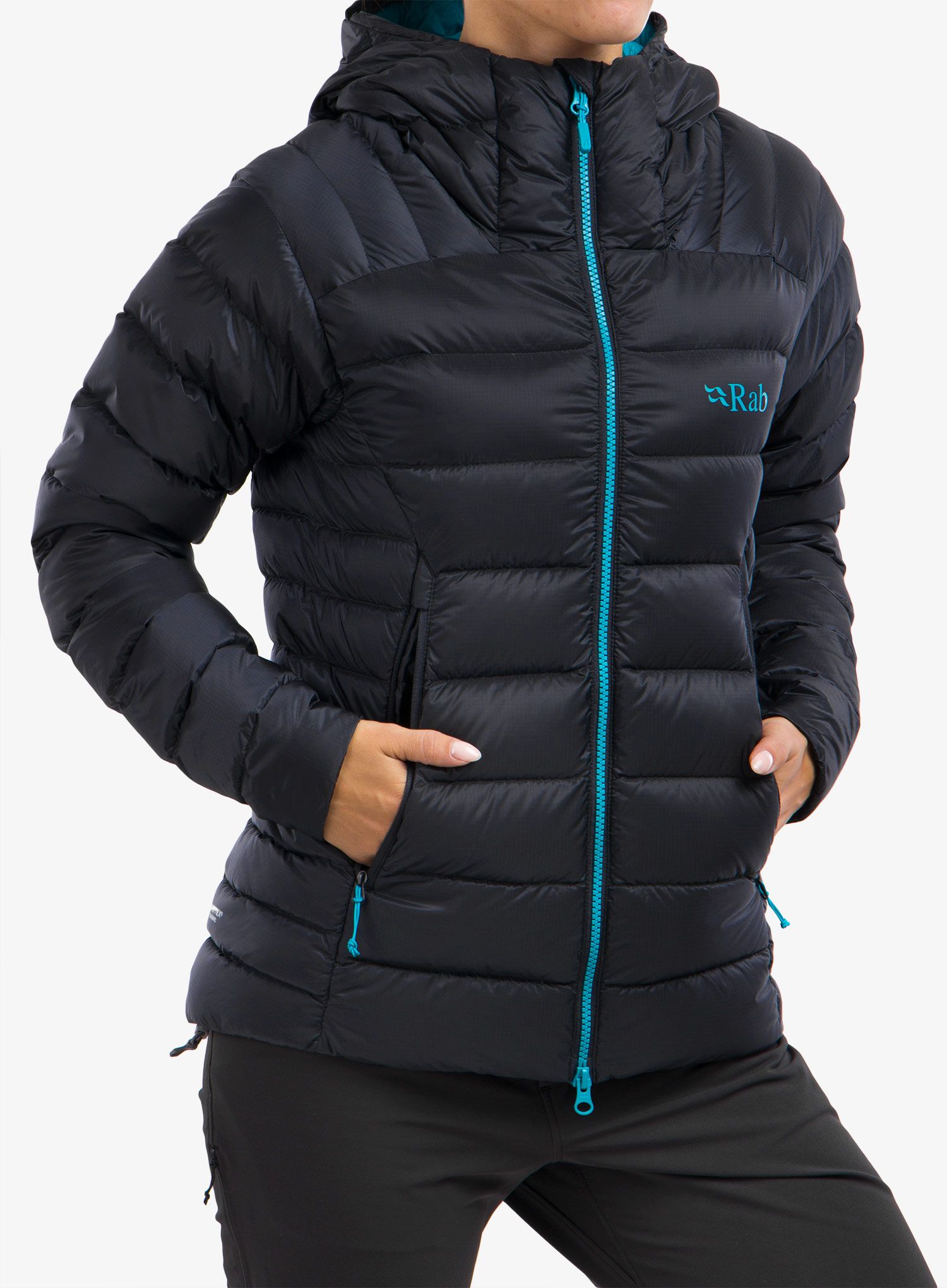 Bunda páperová dámska Rab Electron Pro Jacket - beluga