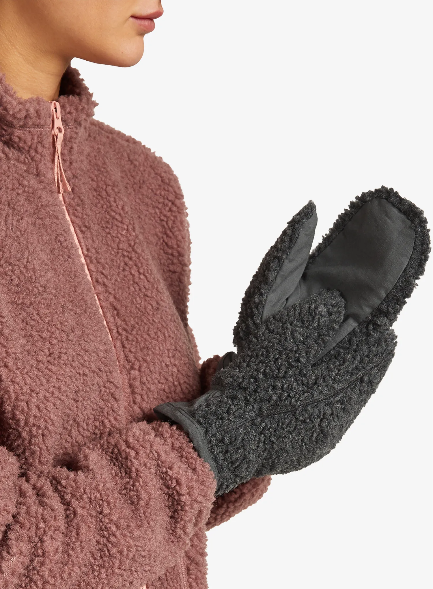 Palčiaky Icebreaker Merino Blend 960 RealFleece High Pile Mittens - jet hthr/obsidian/black