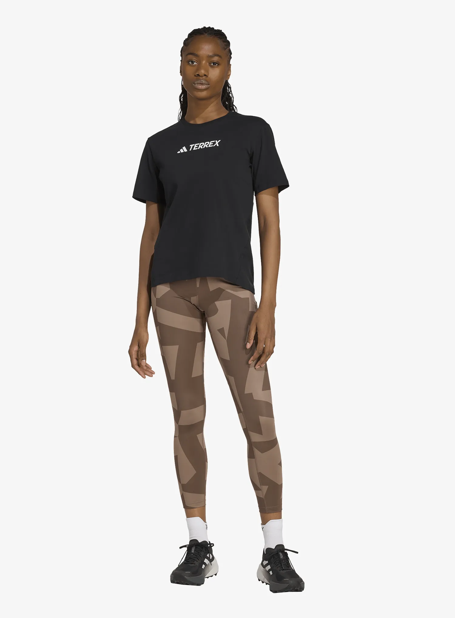 Dámske legíny adidas TERREX Multi Leggings Printed - trace brown/earth strata