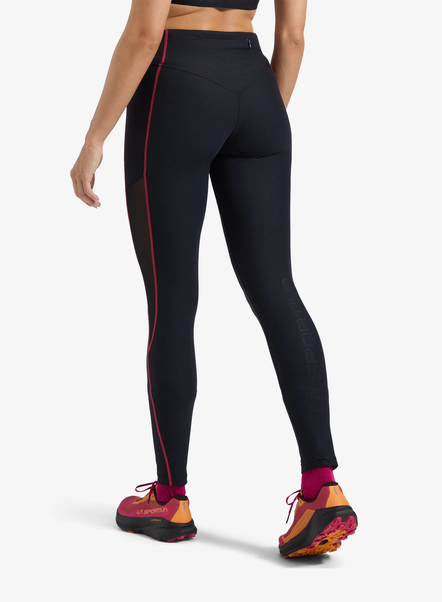 Dámske bežecké legíny La Sportiva Triumph Tight Pant - black/hibiscus