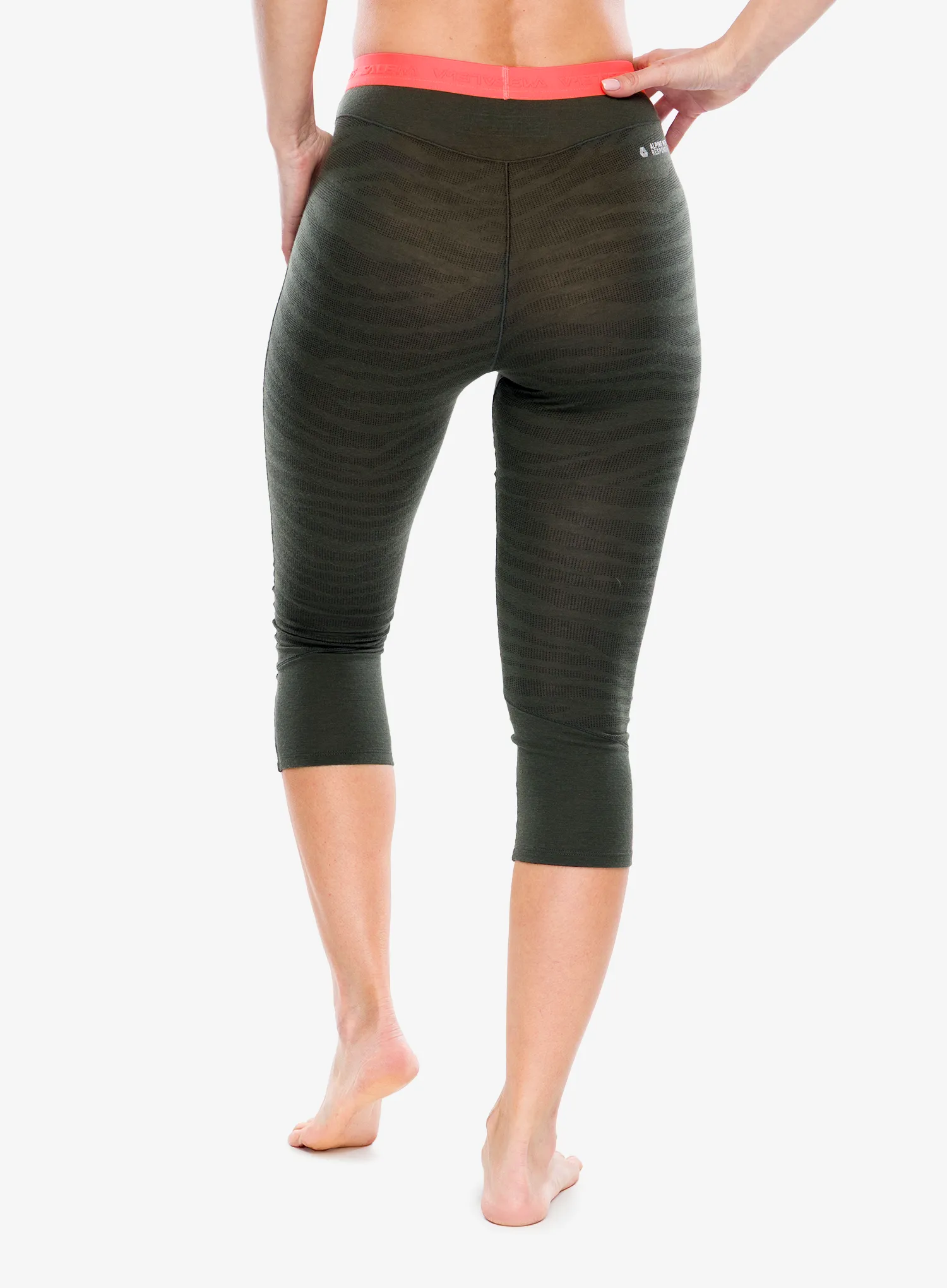 Dámske funkčné legíny Salewa Cristallo Warm Amr 3/4 Tight - dark olive