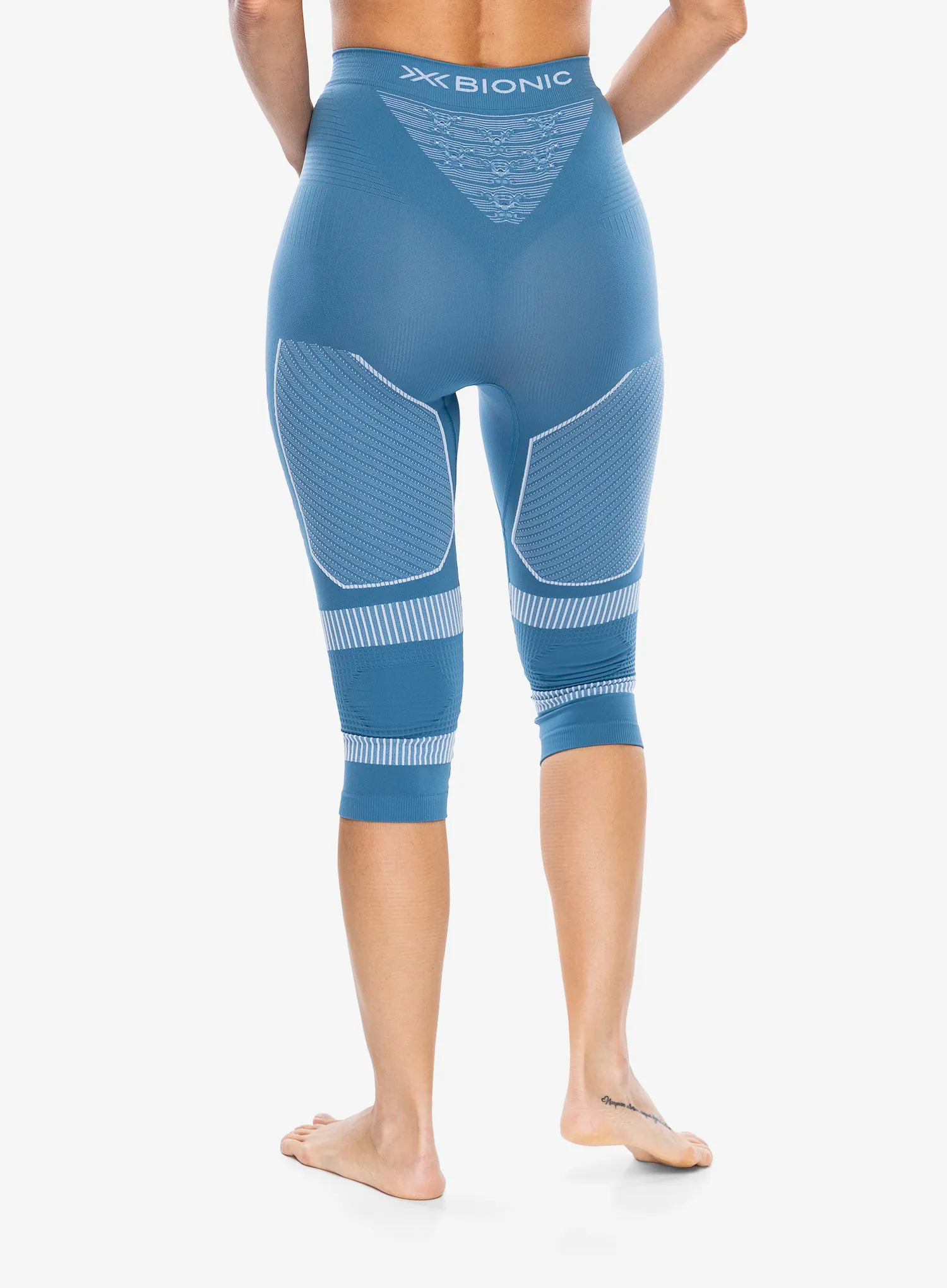 Dámske funkčné legíny X-Bionic Energy Accumulator Light Pants 3/4 - blue/arctic white