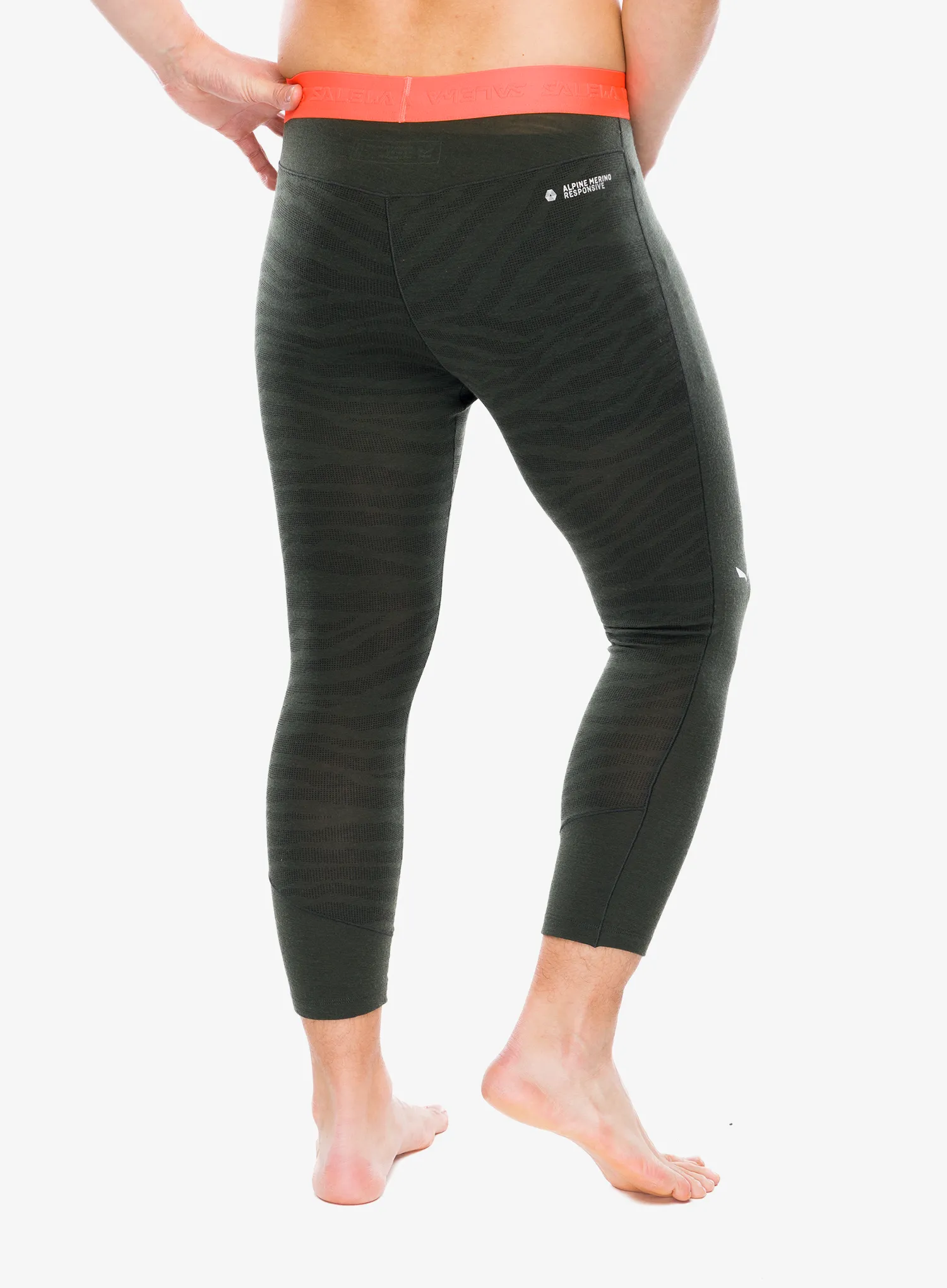 Funkčné legíny Salewa Cristallo Warm Amr 3/4 Tight - dark olive
