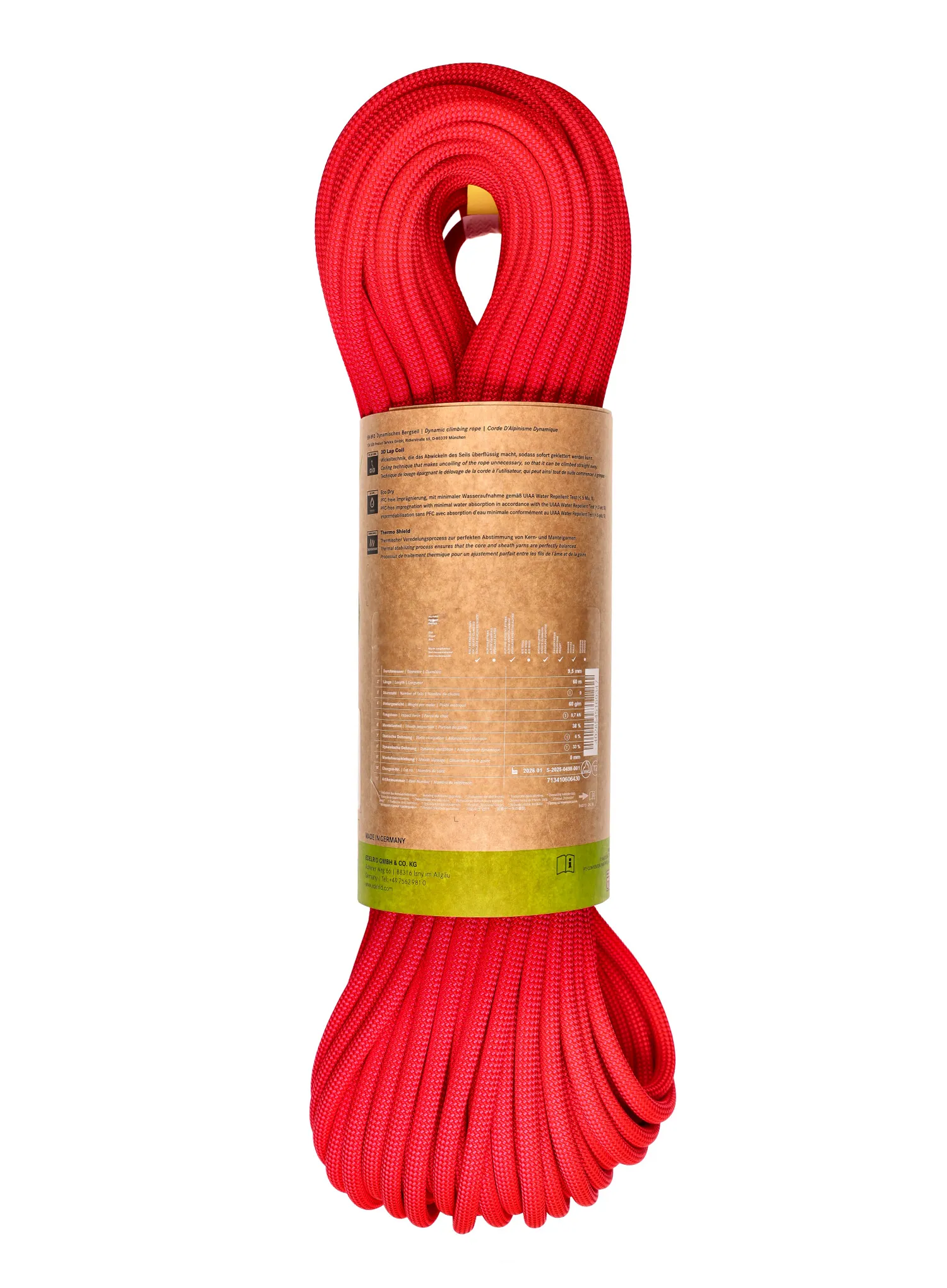Dynamické lano Edelrid Eagle Lite Eco Dry 9,5 mm 60 m - neon coral