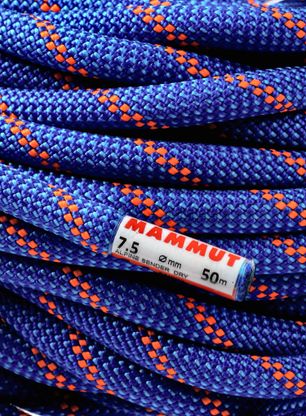 Dvojité lano Mammut 7.5 Alpine Sender Dry Rope 50 m - blue/safety orange