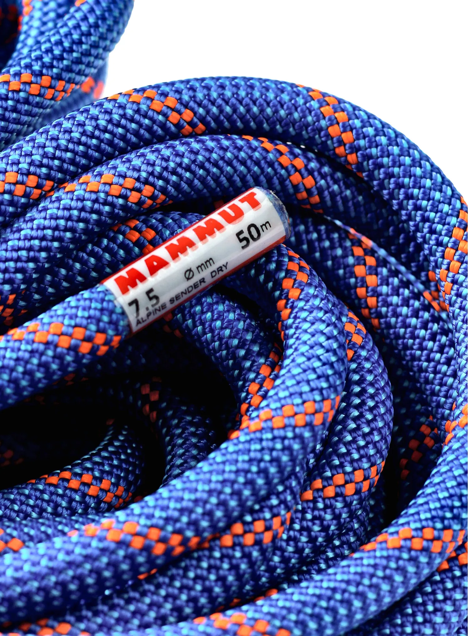 Horolezecké lano Mammut 7.5 Alpine Sender Dry Rope 50 m - blue/vibrant orange