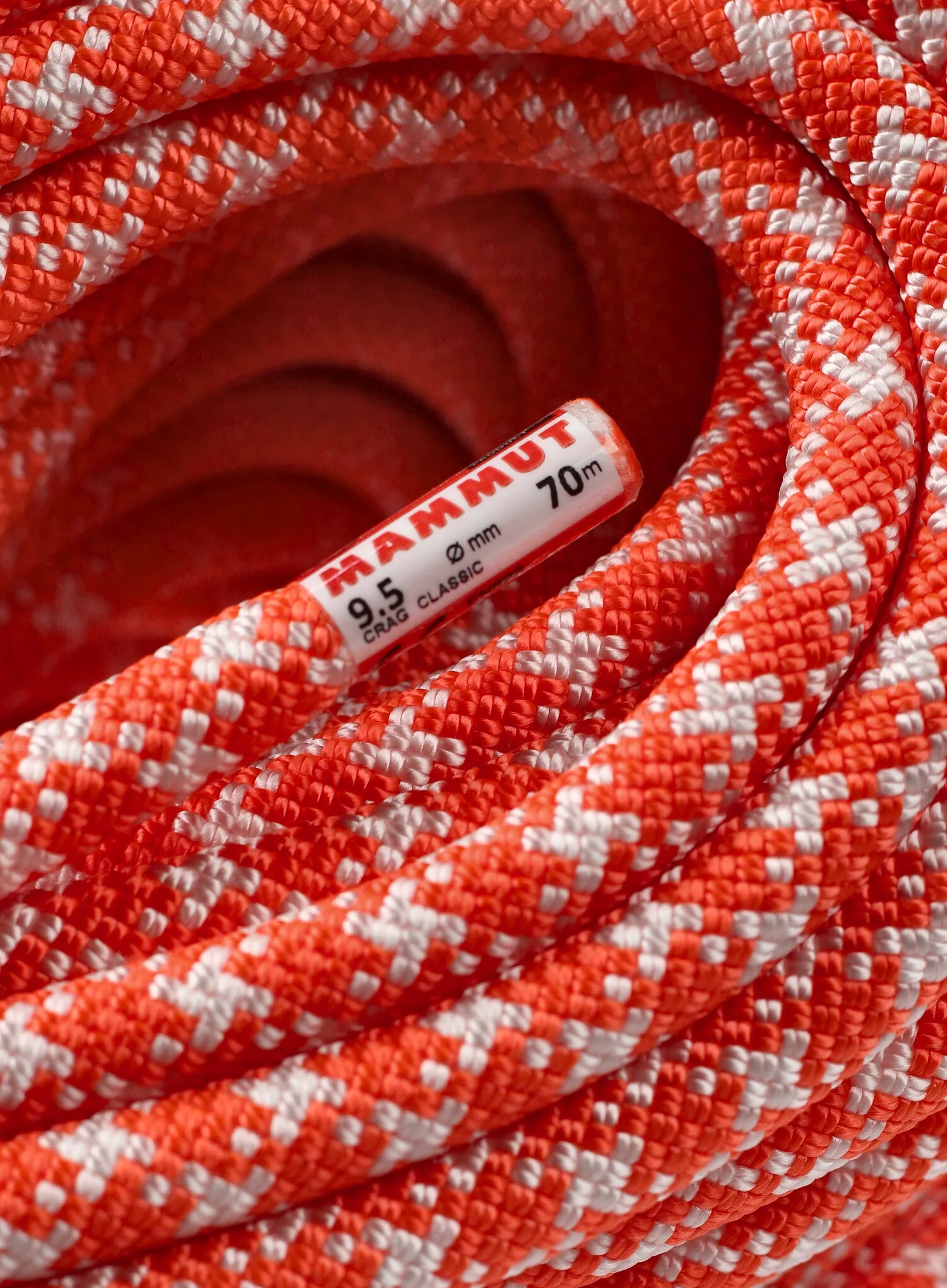 Horolezecké lano Mammut 9.5 Crag Classic Rope 70 m - white/vibrant orange
