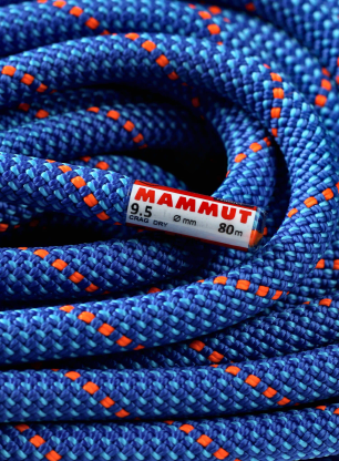 Horolezecké lano Mammut 9.5 Crag Dry Rope 80 m - ocean/blue