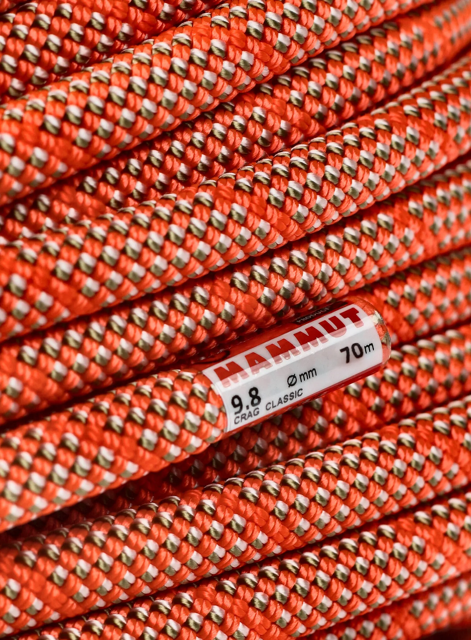 Horolezecké lano Mammut 9.8 Crag Classic Rope 70 m - white/orange