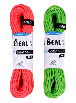 Dvojité lano Beal Gully 7,3 mm 60 m Unicore Golden Dry x 2 - orange/green