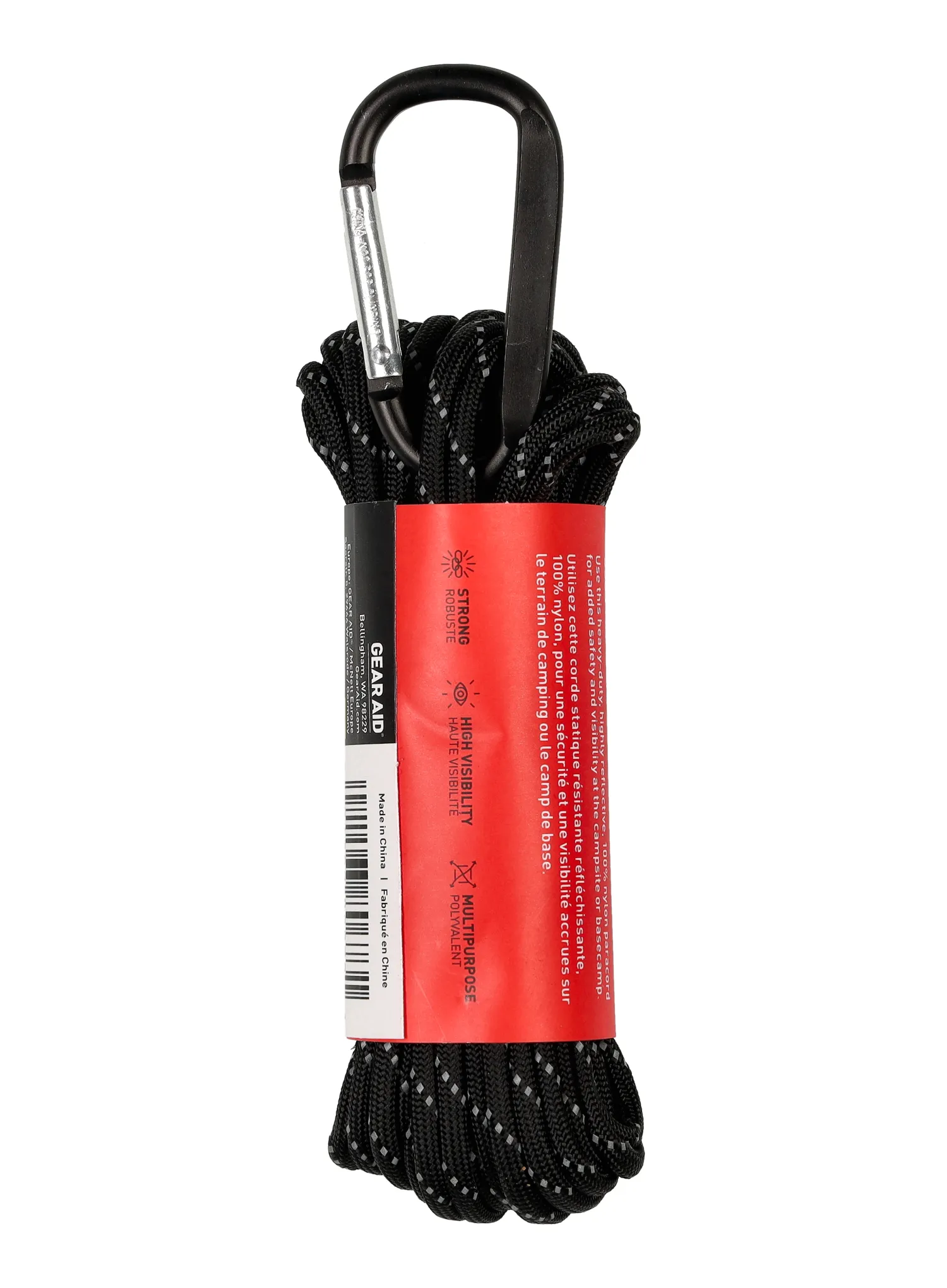 Lano GearAid 550 Paracord Reflective 9m - black