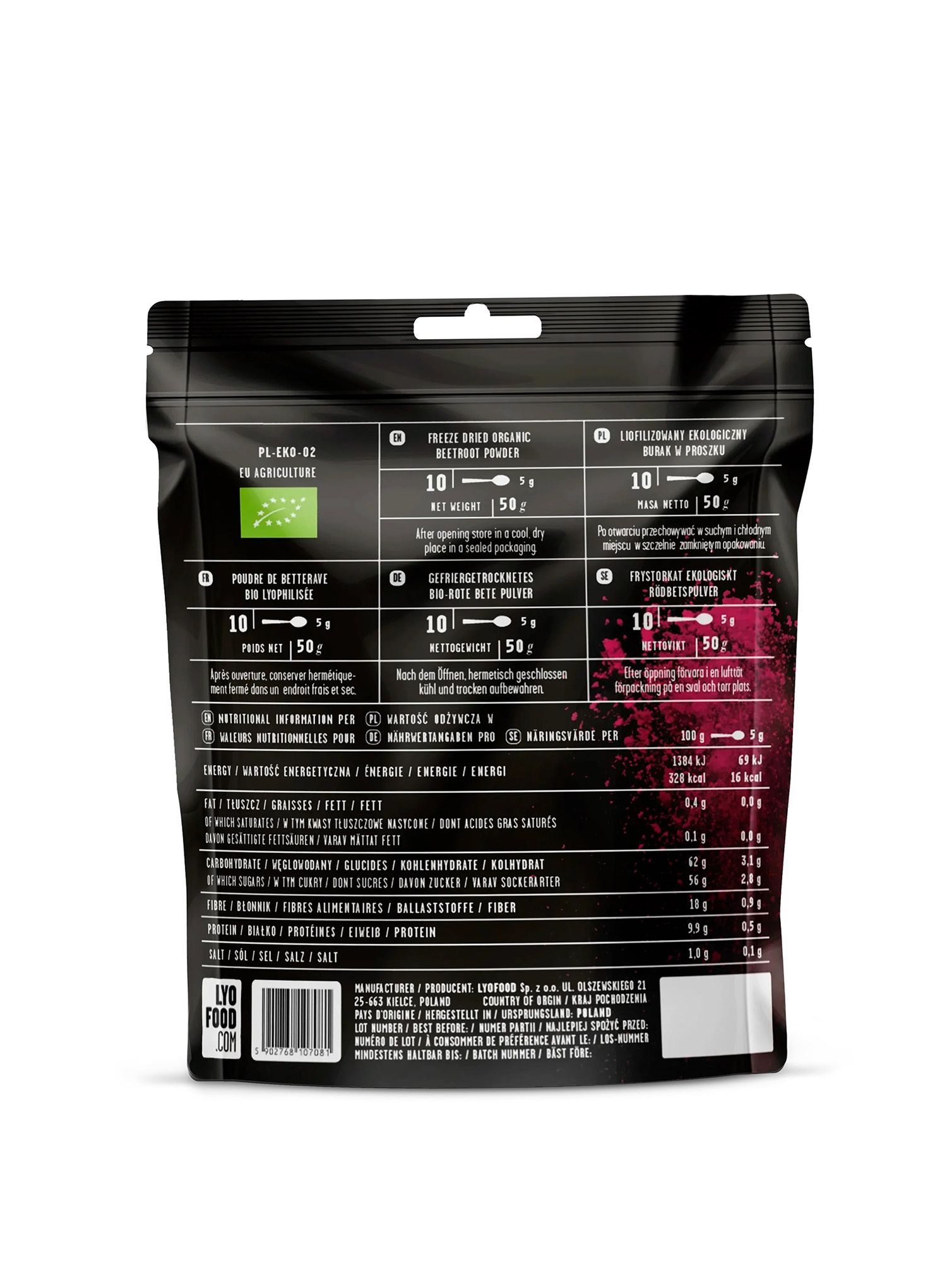 Lyofilizát LYOFOOD Organický prášok z čiernych ríbezlí 50 g