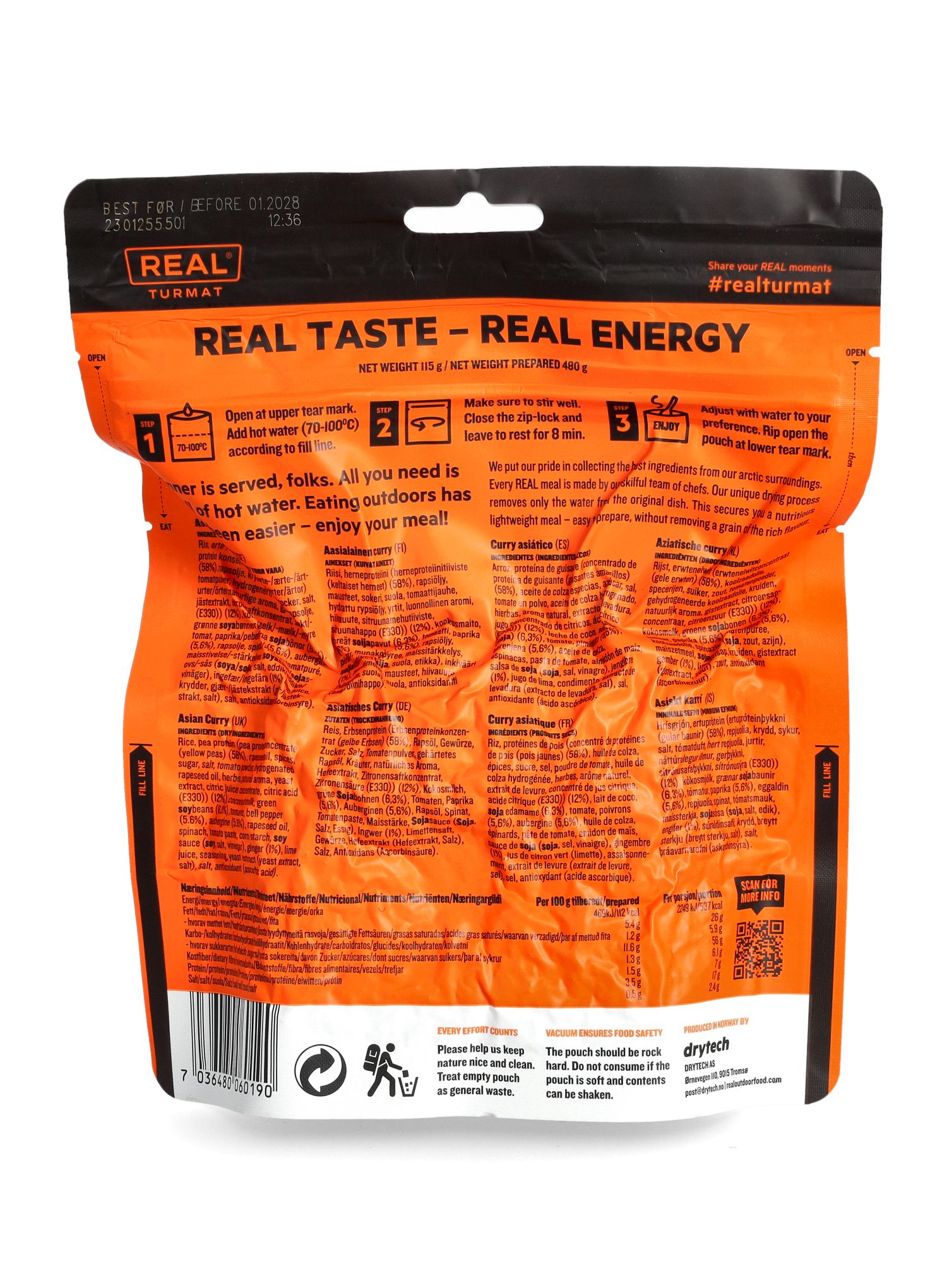 Lyofilizát Real Turmat Ázijské karí 480 g