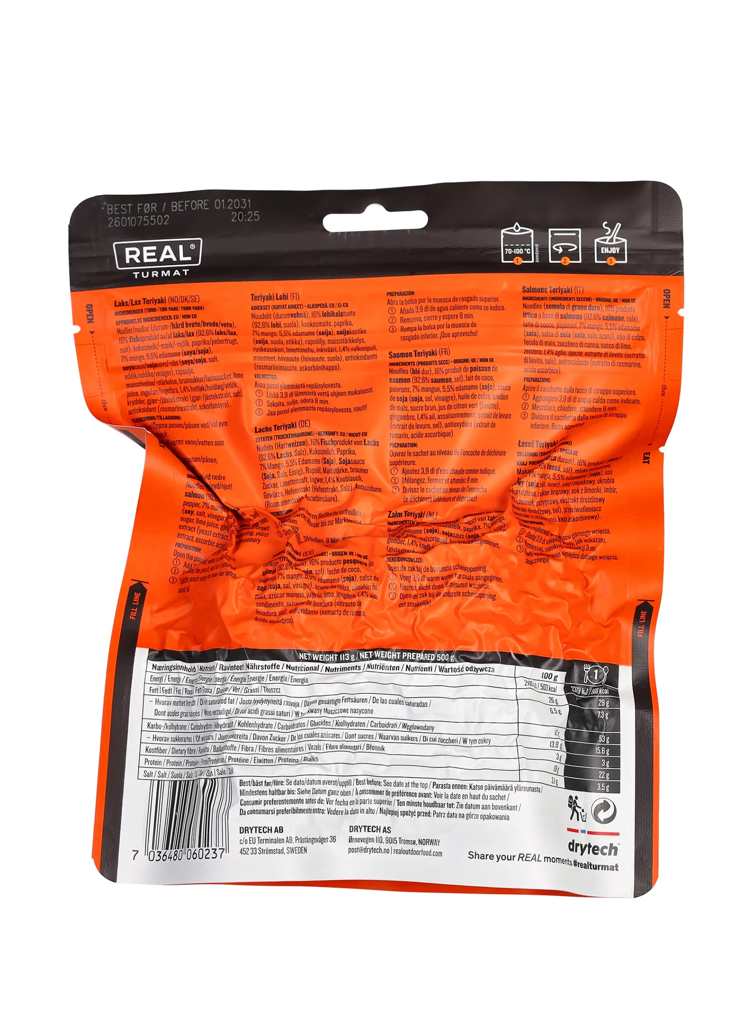 Lyofilizát Real Turmat Teriyaki losos 500 g