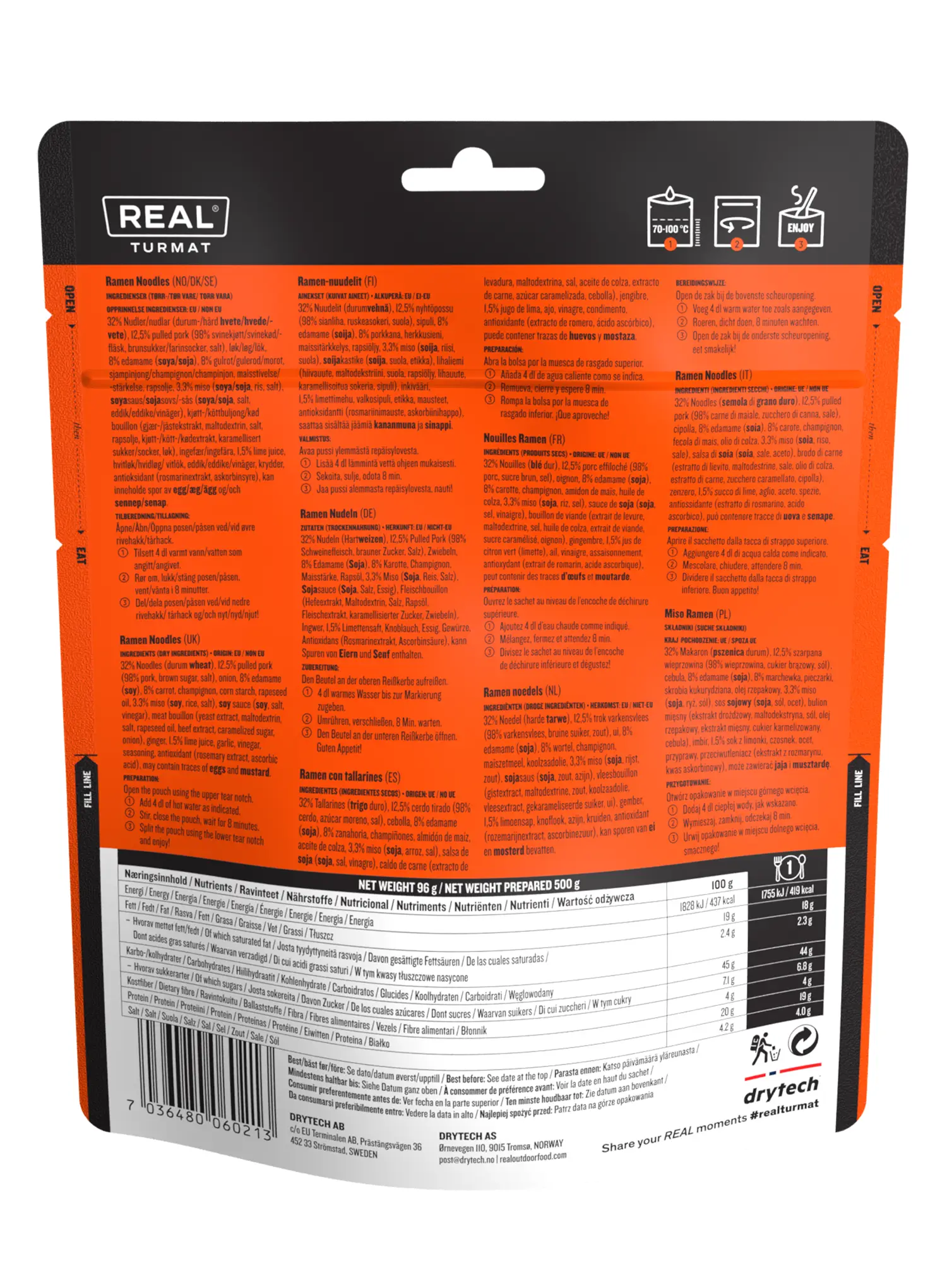 Lyofilizát Real Turmat Ramen s rezancami 500 g