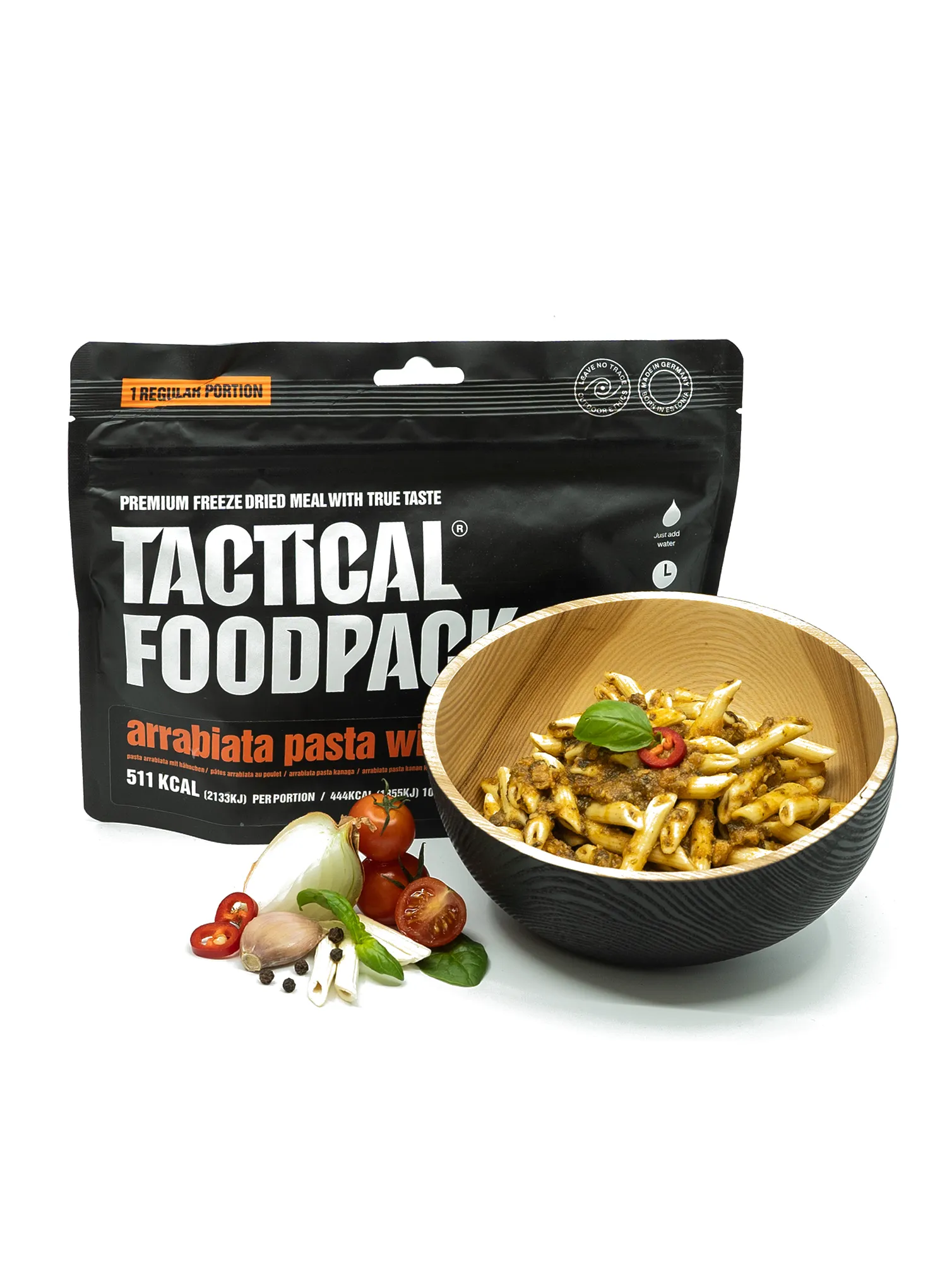 Lyofilizát Tactical Foodpack Cestoviny Arrabiata s kuracím mäsom 415 g