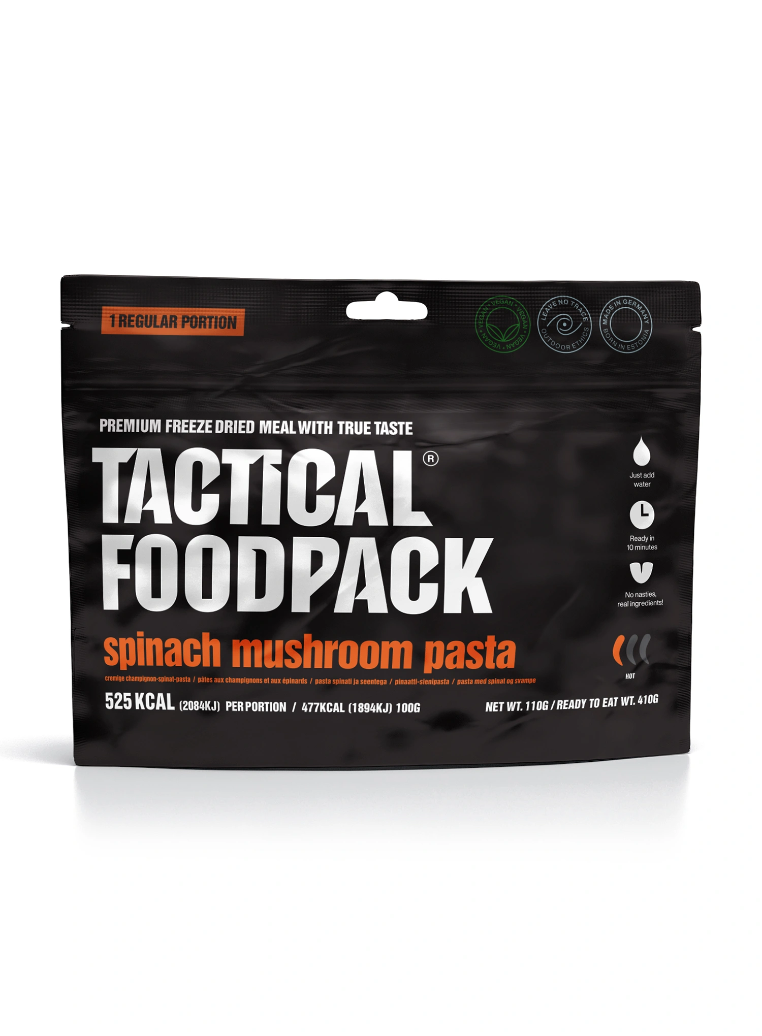 Lyofilizát Tactical Foodpack Špenátové cestoviny s hubami 410 g