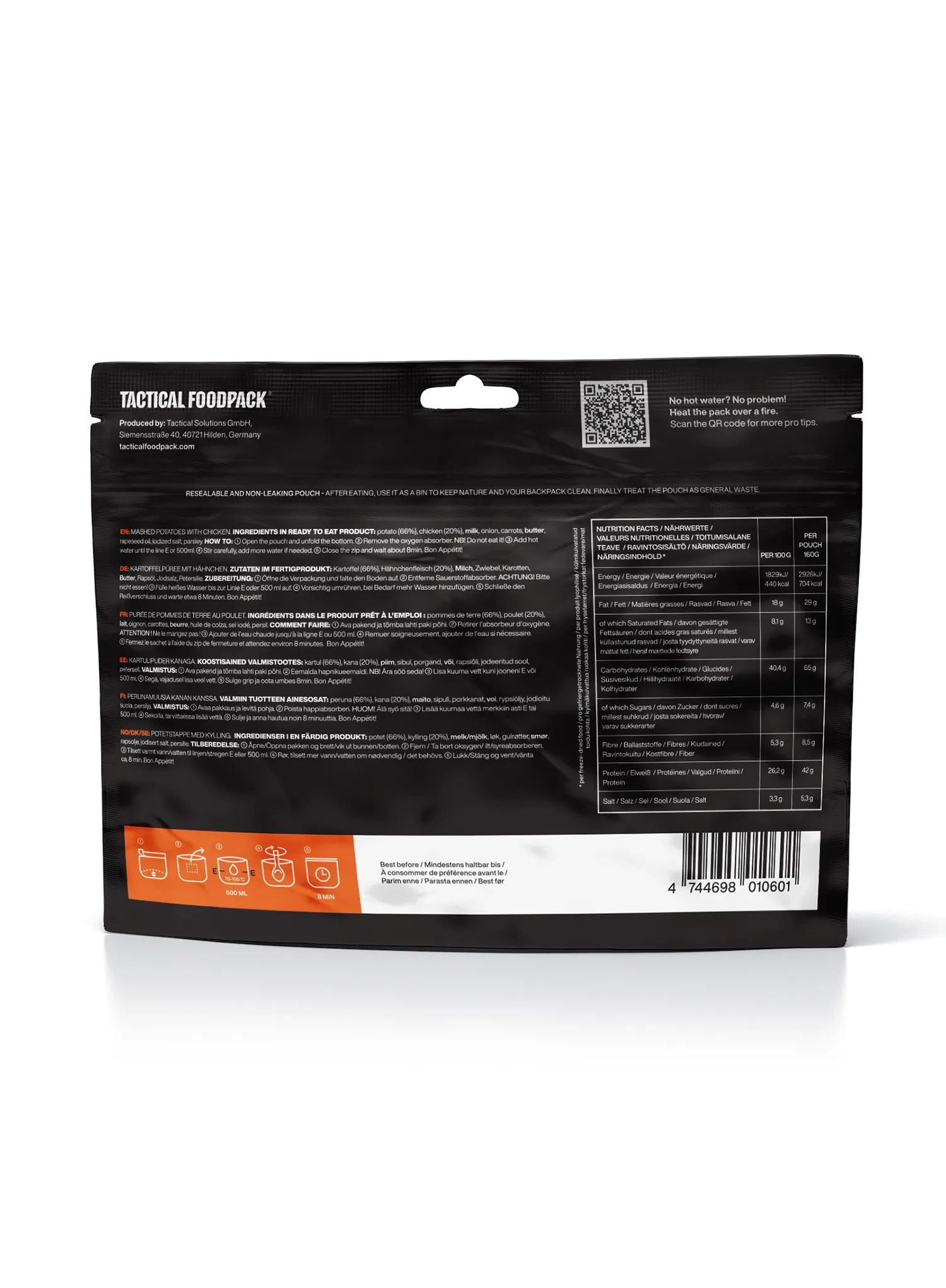 Lyofilizát Tactical Foodpack Zemiaková kaša s kuracím mäsom 660 g