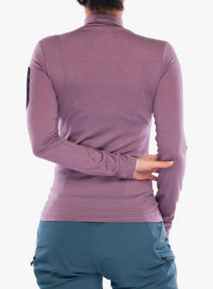 Longsleeve dámsky Mons Royale Diversion Merino Mock Neck Long Sleeve - mauve