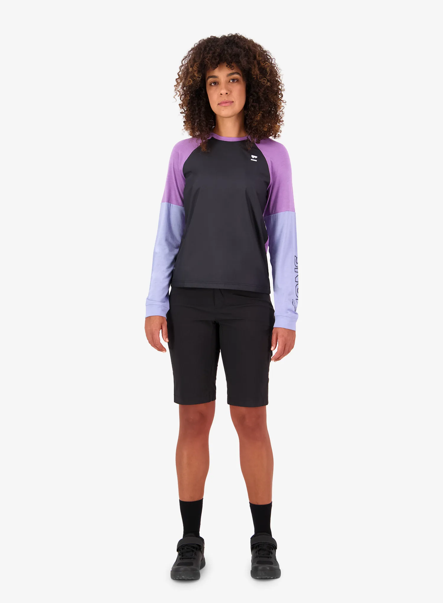 Longsleeve dámsky Mons Royale Tarn Merino Bike Wind Jersey - skyline/bloom/black