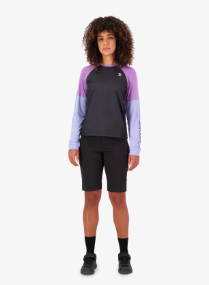 Longsleeve dámsky Mons Royale Tarn Merino Bike Wind Jersey - skyline/bloom/black