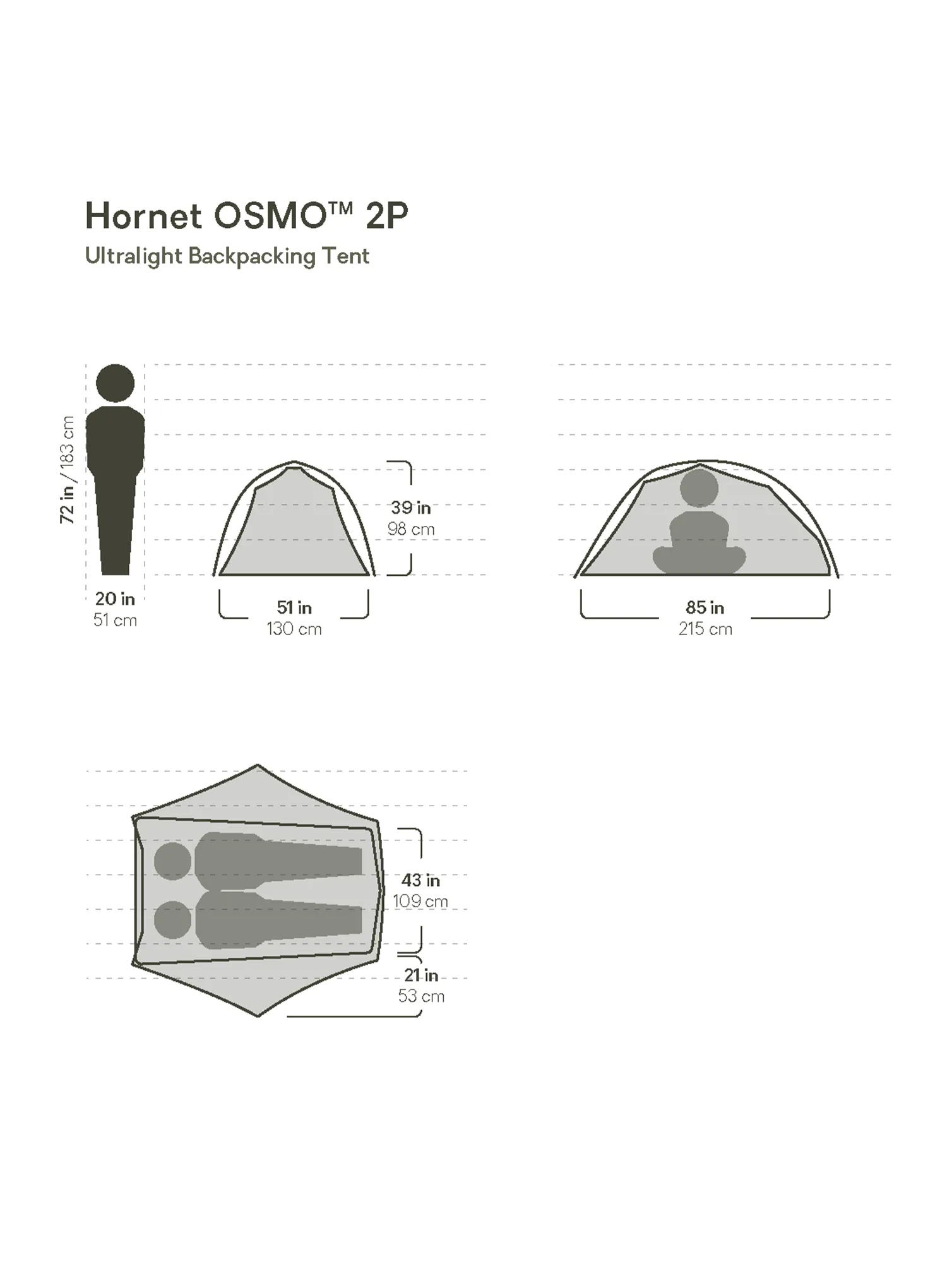 Stan pre 2 osoby Nemo Hornet OSMO 2P - goodnight gray