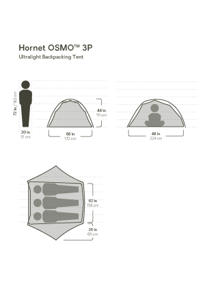 Stan pre 3 osoby Nemo Hornet OSMO 3P - goodnight gray
