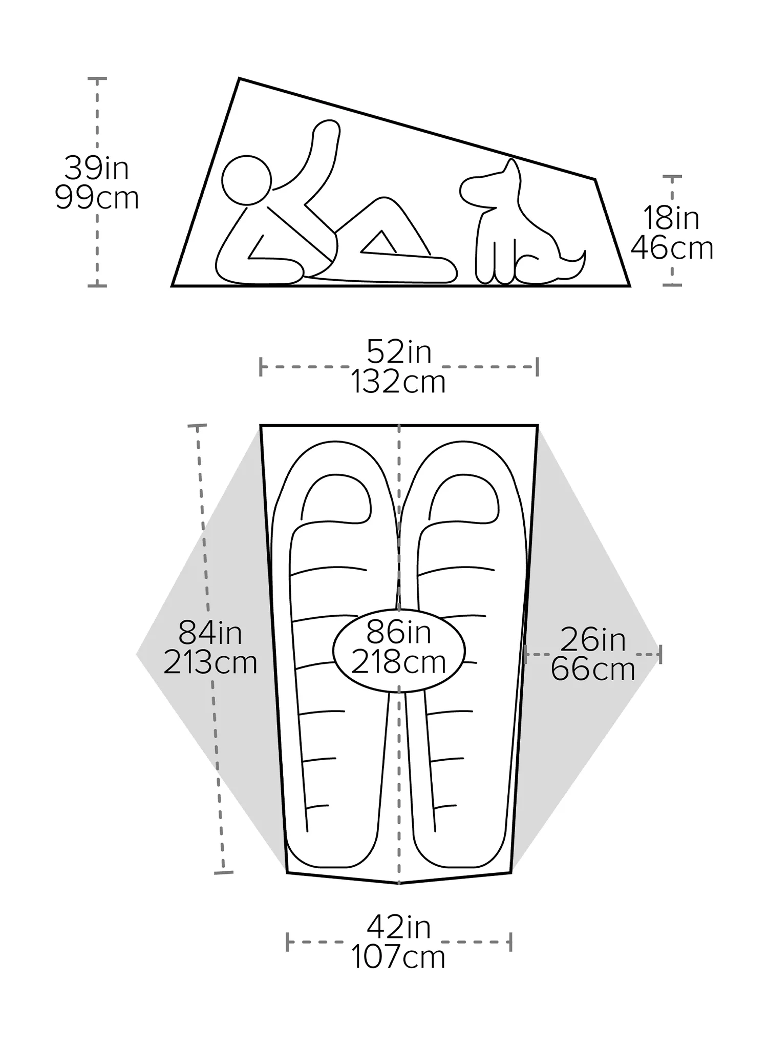 Stan pre dve osoby Big Agnes Tiger Wall UL2 - mercury/evening primrose