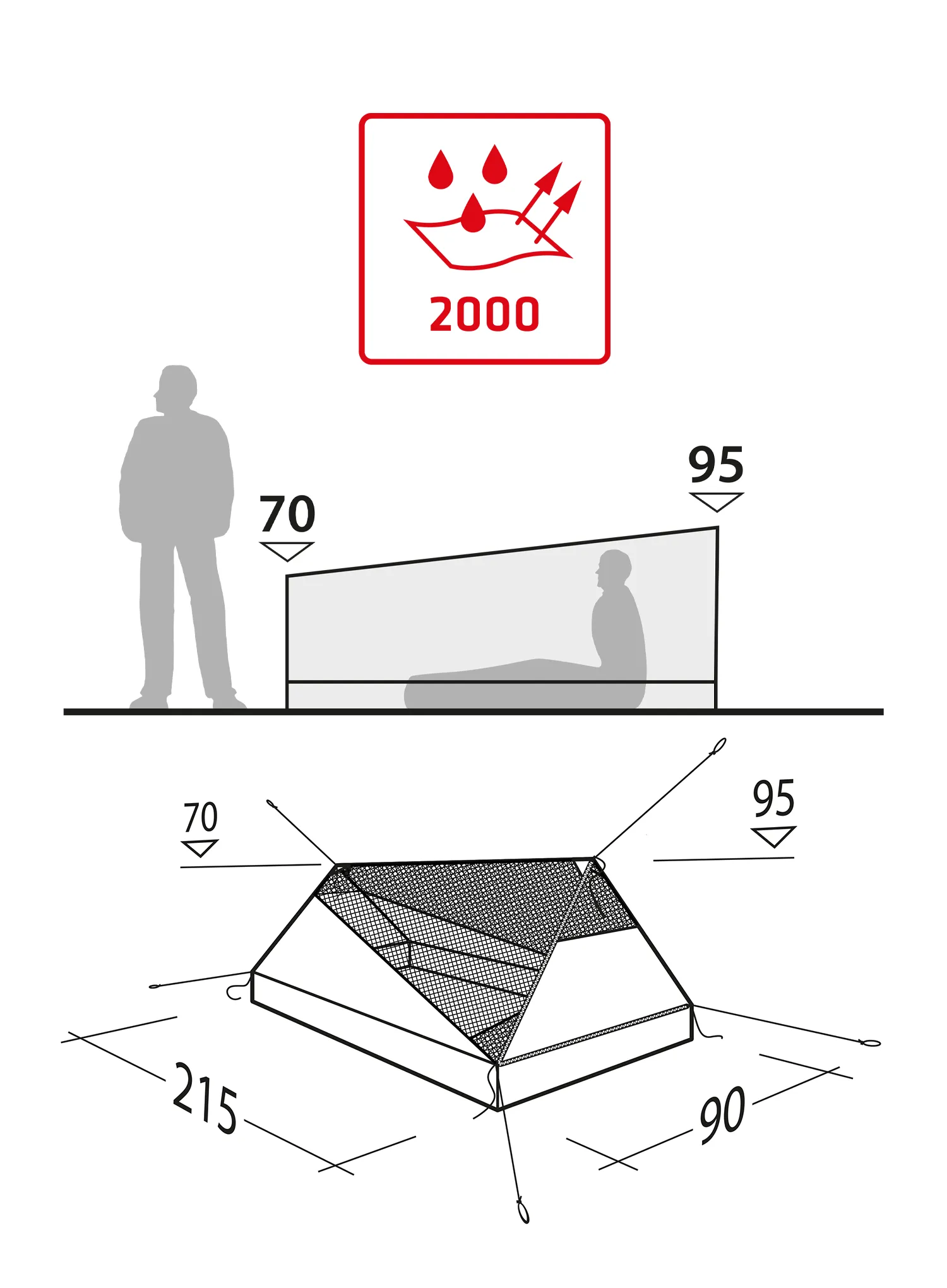 Stan pre jednu osobu Robens Vestis 1 Mesh Tent UL - orange