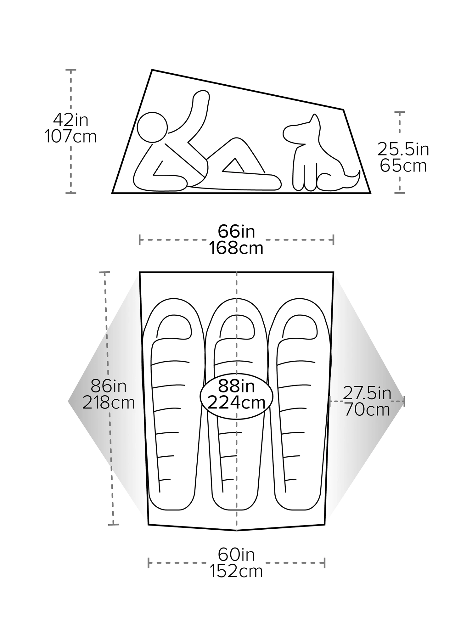 Stan 3 osoby Big Agnes Tiger Wall UL3 - mercury/evening primrose