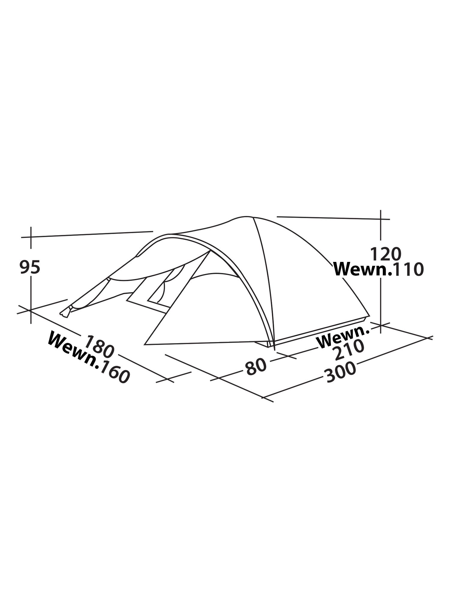 Stan pre 3 osoby Easy Camp Quasar 300 - rustic green