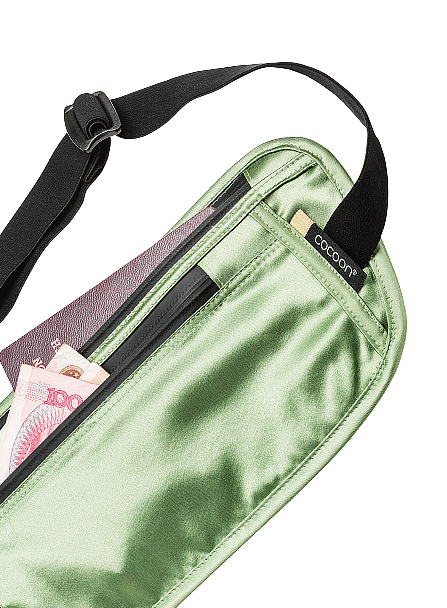 Ľadvinka Cocoon Secret Waist Wallet - Silk - light green