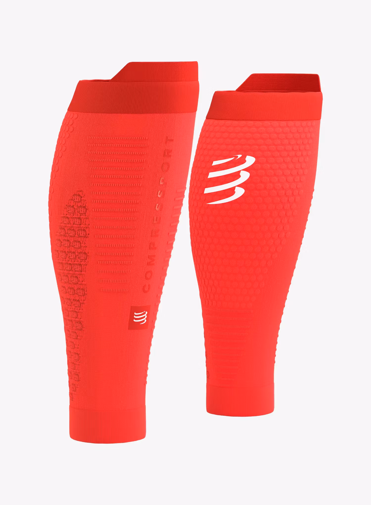 Bežecké návleky na nohy Compressport R2 3.0 - fluo red/white