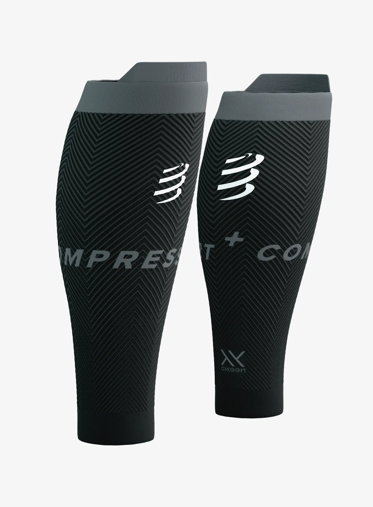 Kompresné návleky na nohy Compressport R2 Oxygen - black/steel grey