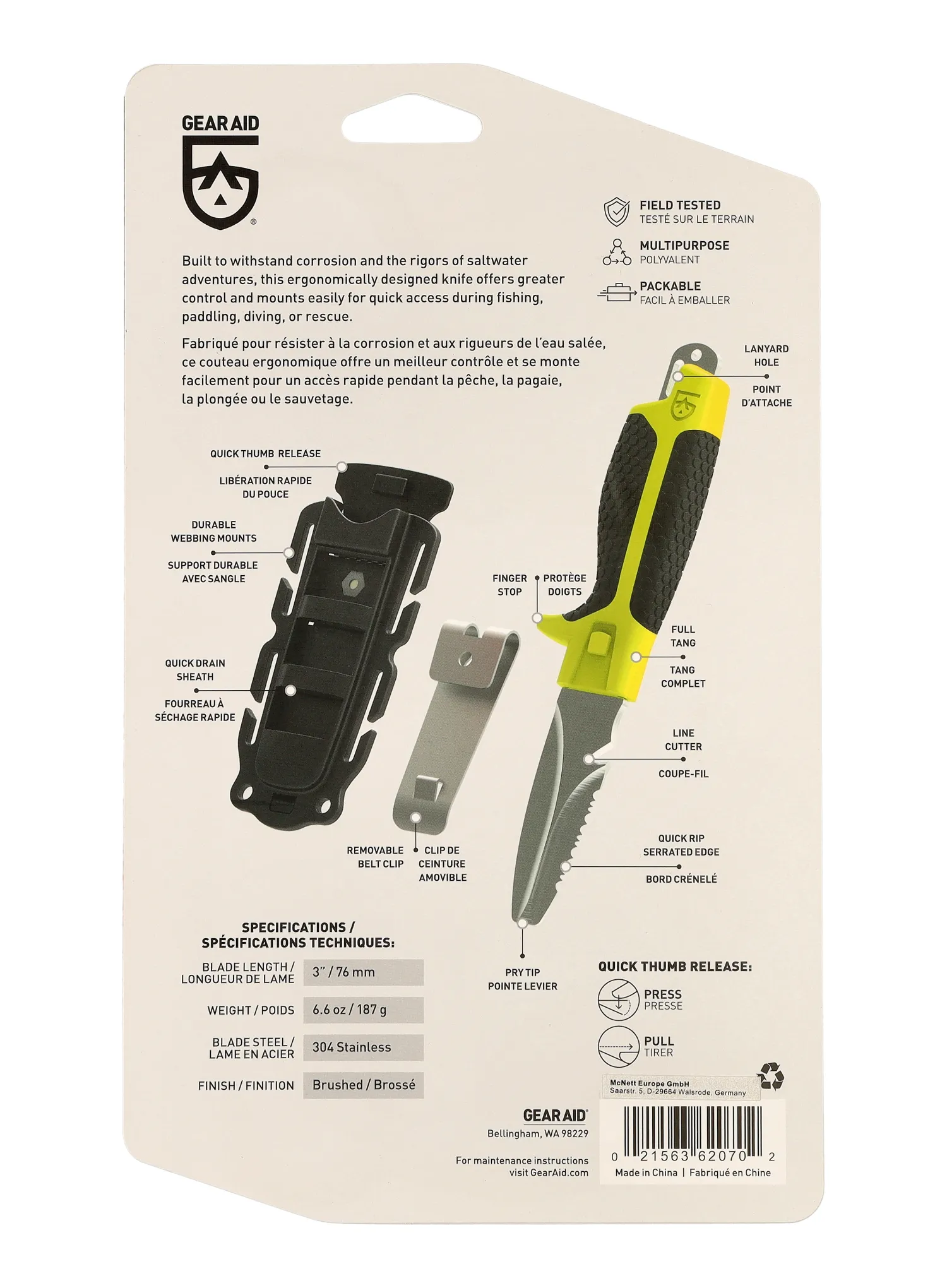 Taktický nôž GearAid Tanu Dive and Rescue - grey