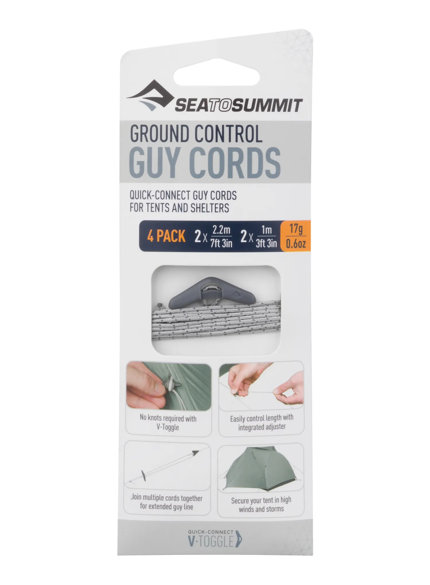 Uväzovanie Sea to Summit Ground Control Guy Cords - dark grey